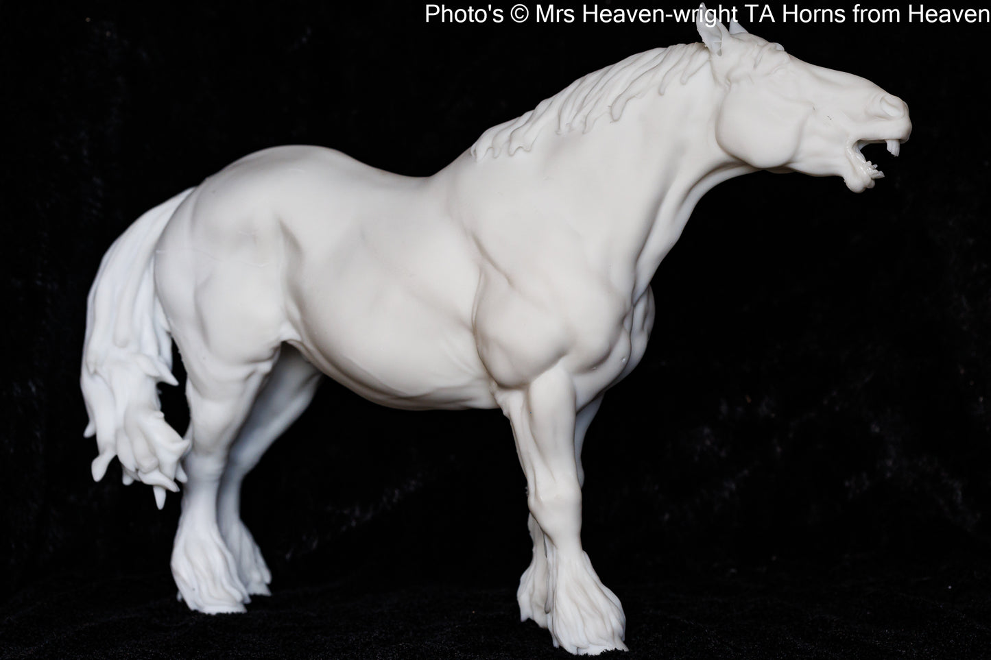 Suffolk Punch Neighing - white resin - ready to prep / paint - many options