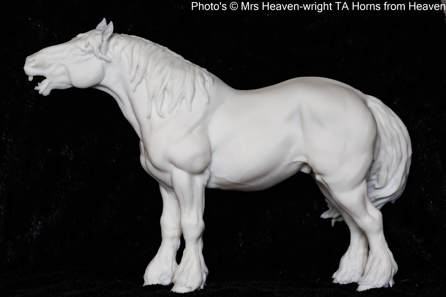 Suffolk Punch Neighing - white resin - ready to prep / paint - many options