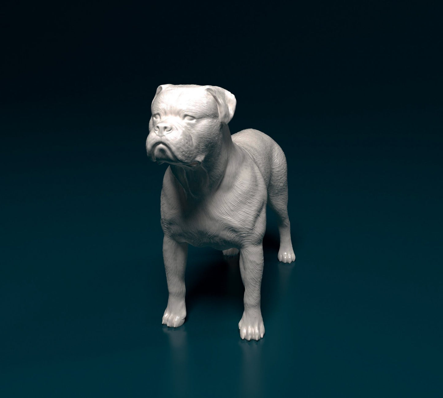 American bulldog standing artist resin - white resin ready to prep / paint ALL SCALES
