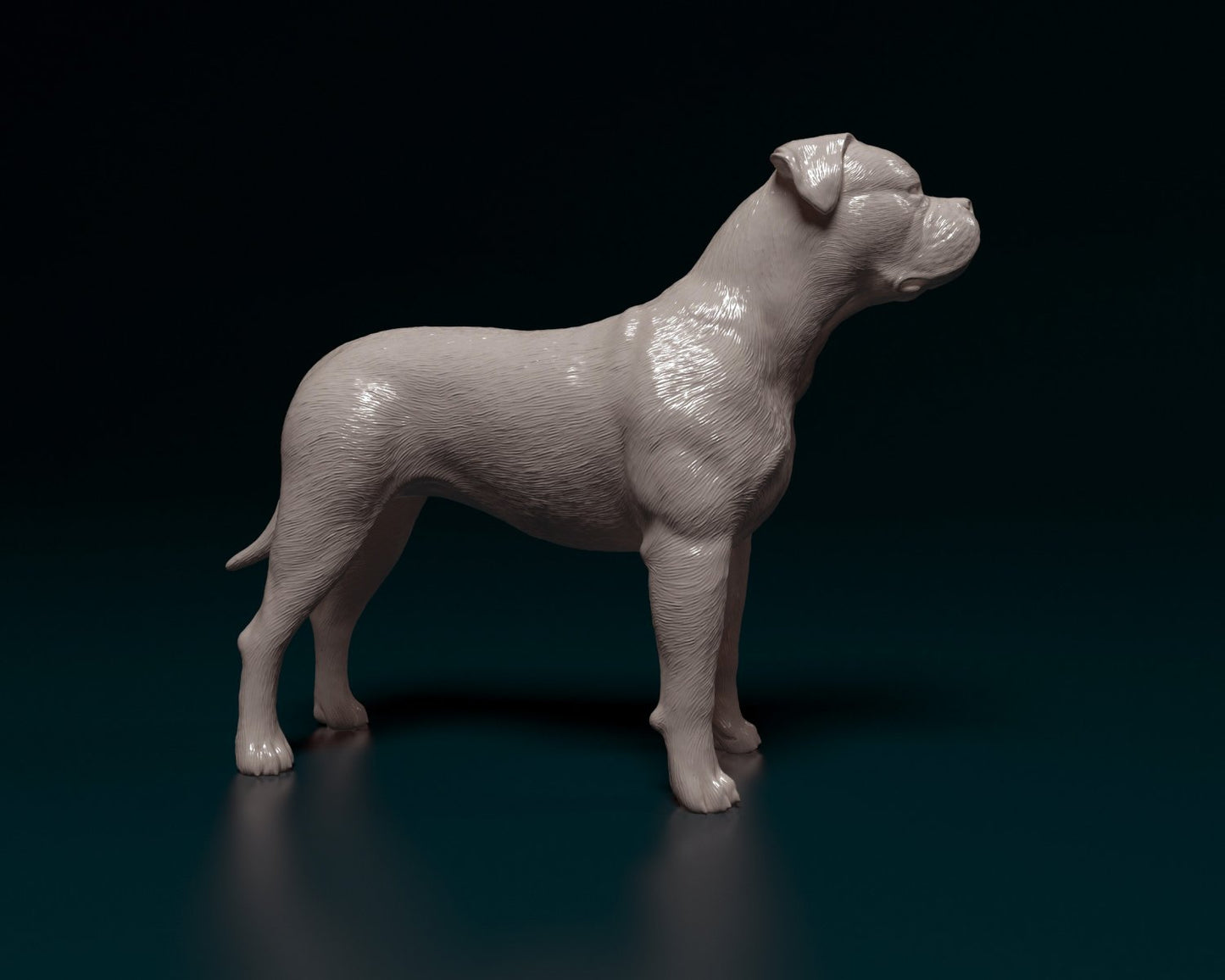 American bulldog standing artist resin - white resin ready to prep / paint ALL SCALES