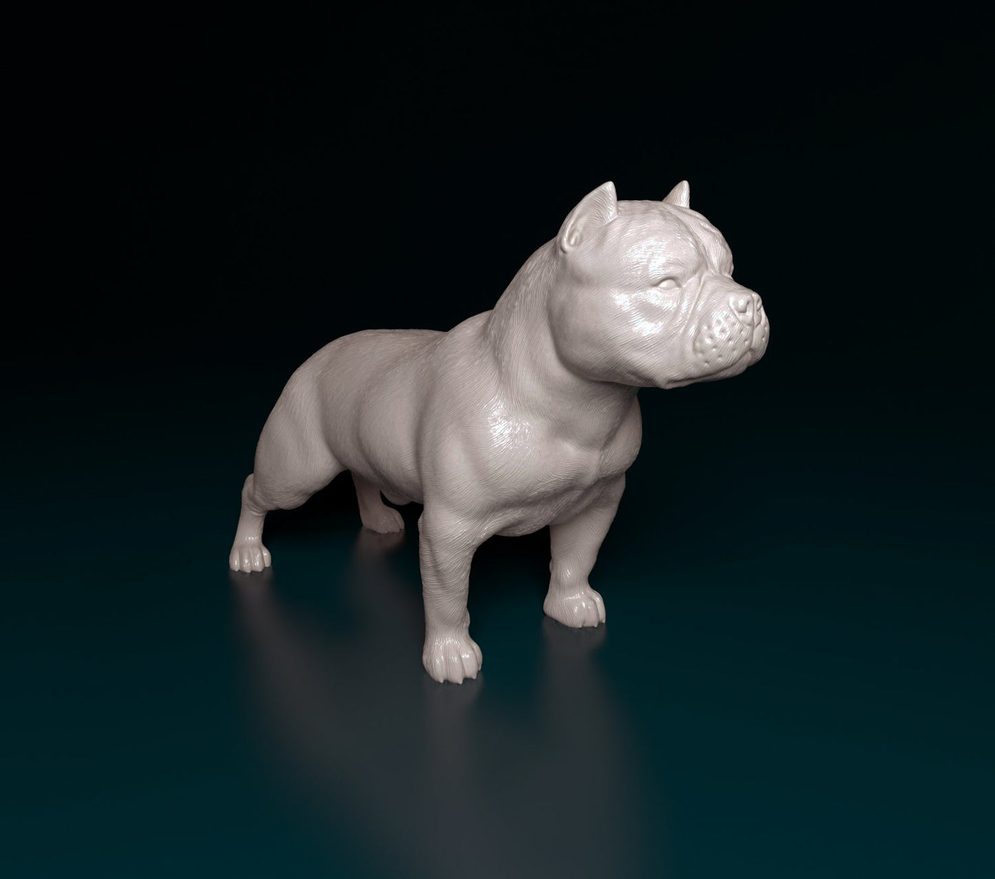 American bully standing artist resin - white resin ready to prep / paint ALL SCALES