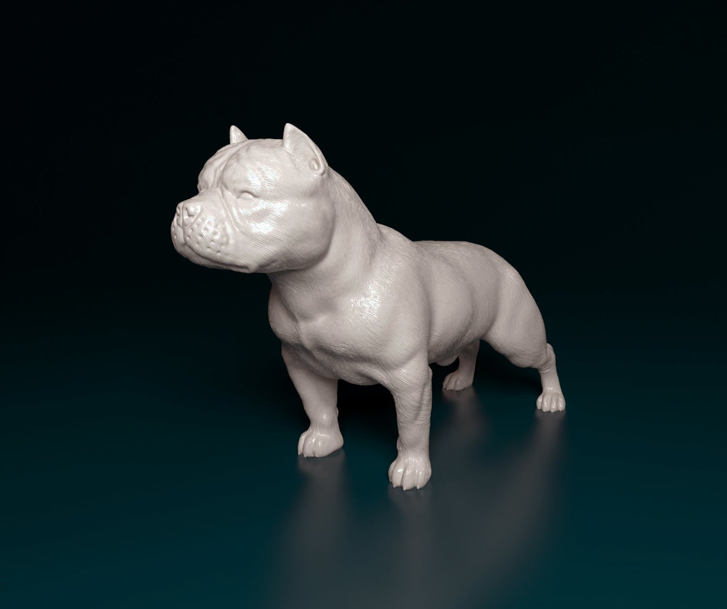 American bully standing artist resin - white resin ready to prep / paint ALL SCALES