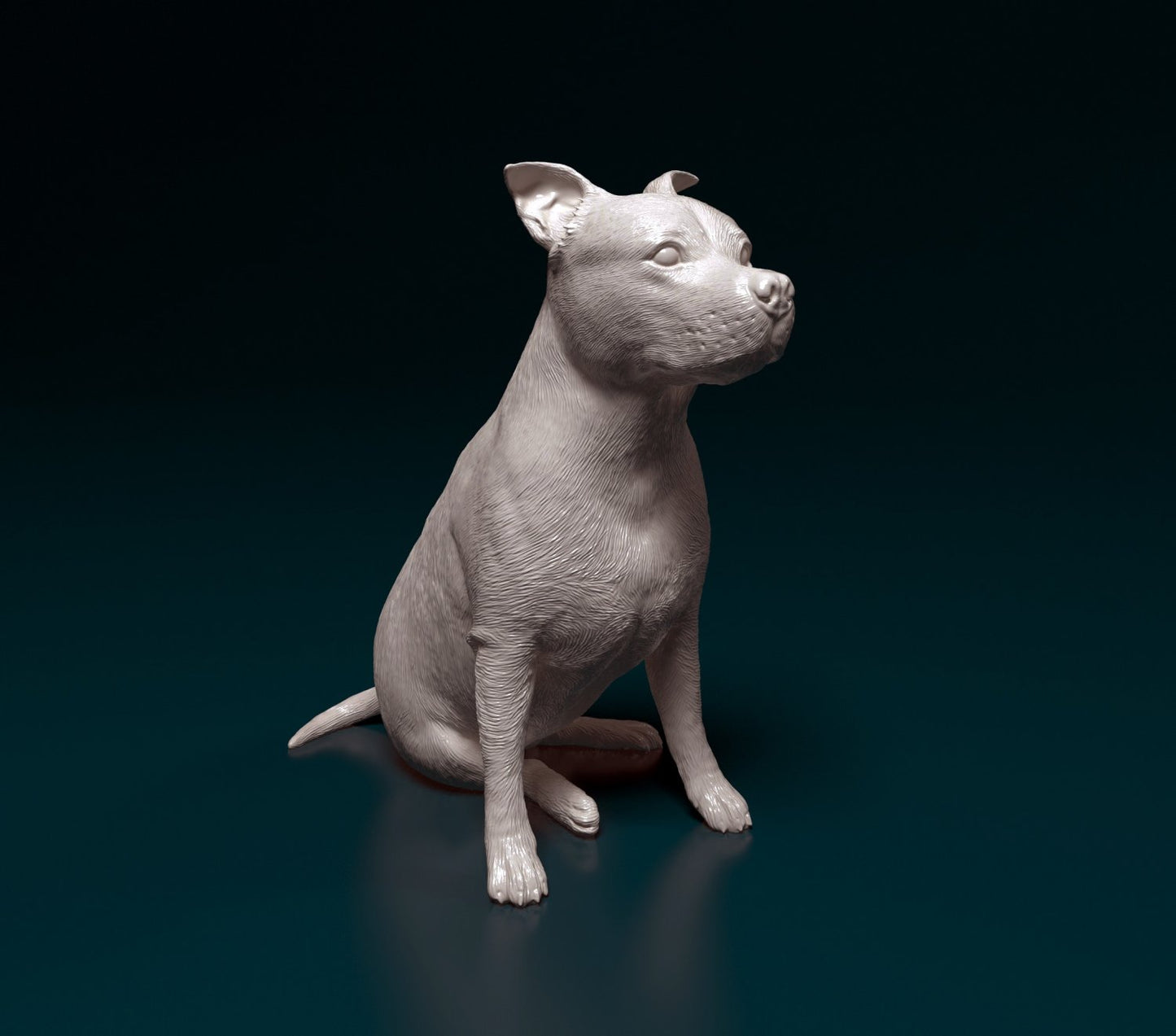 American staffordshire bull terrier artist resin - white resin ready to prep / paint ALL SCALES