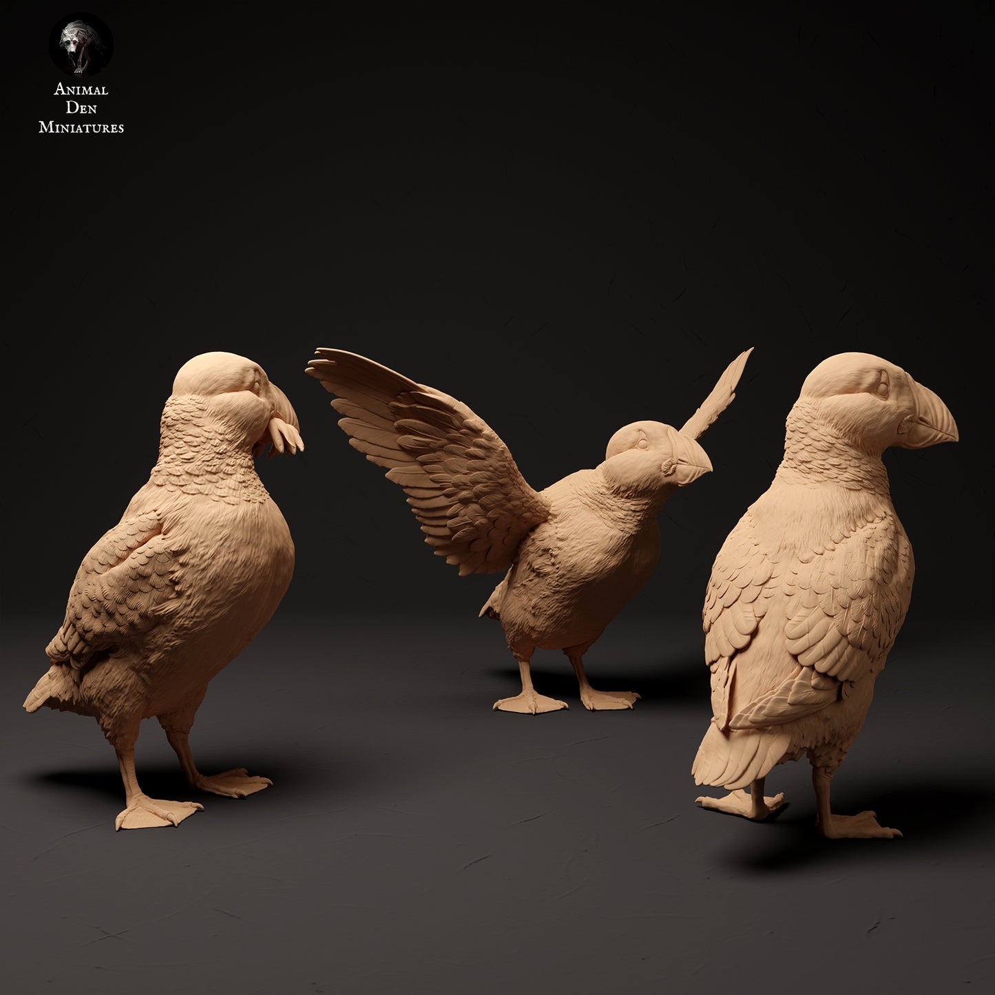 atlantic puffins - white resin - ready to prep / paint