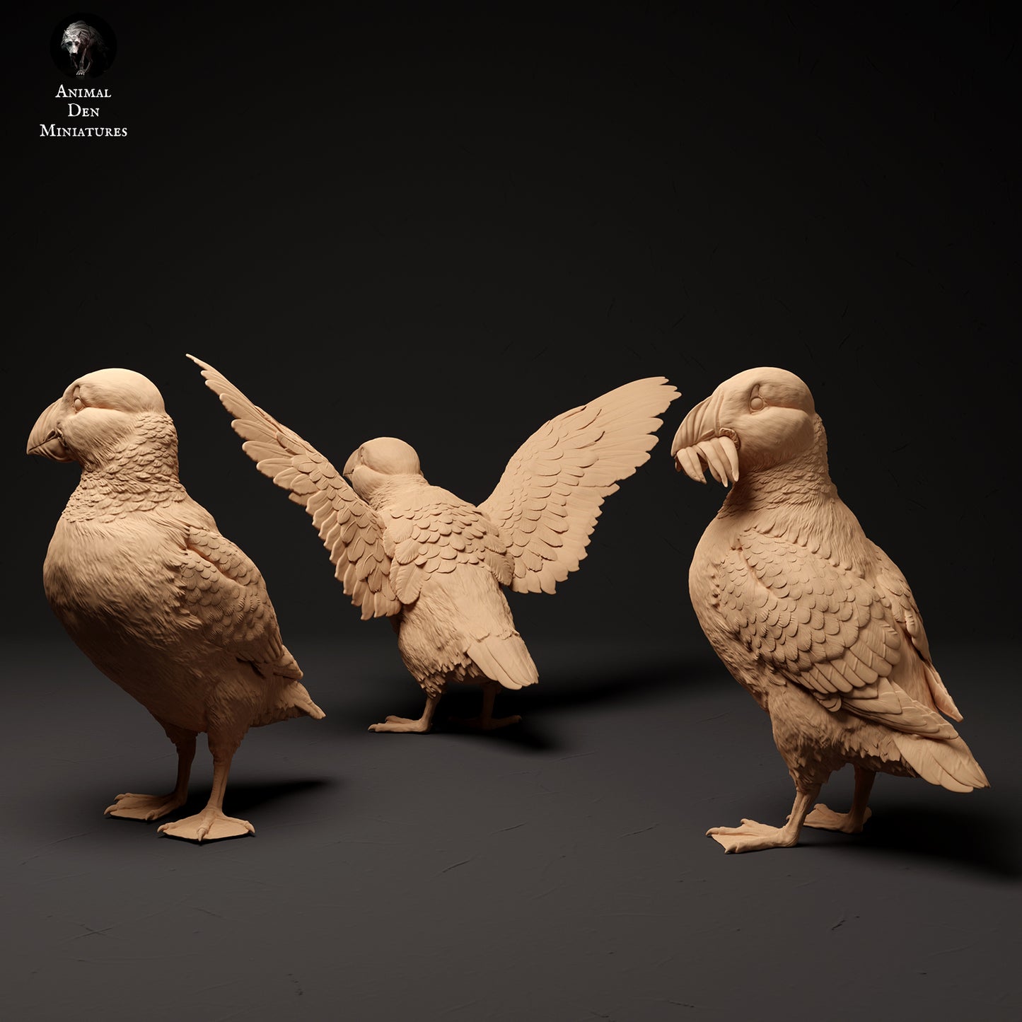 atlantic puffins - white resin - ready to prep / paint