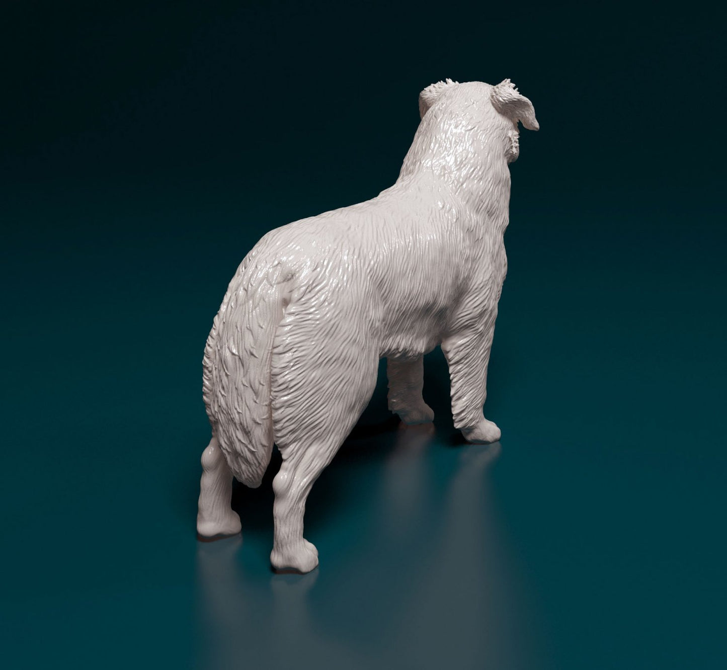 Australian shepherd artist resin - white resin ready to prep / paint ALL SCALES