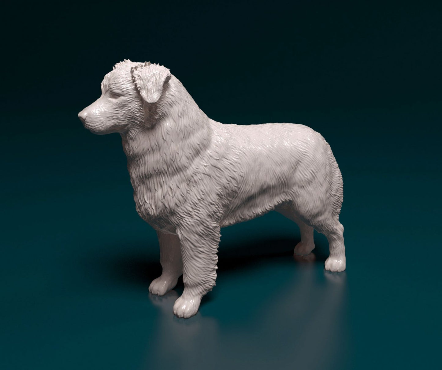 Australian shepherd artist resin - white resin ready to prep / paint ALL SCALES