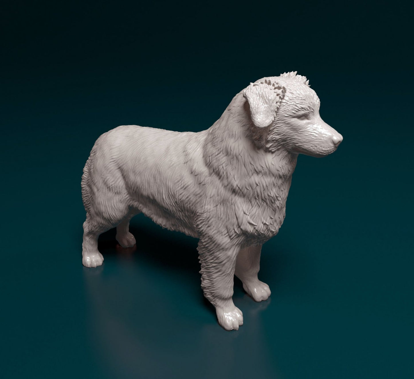 Australian shepherd artist resin - white resin ready to prep / paint ALL SCALES