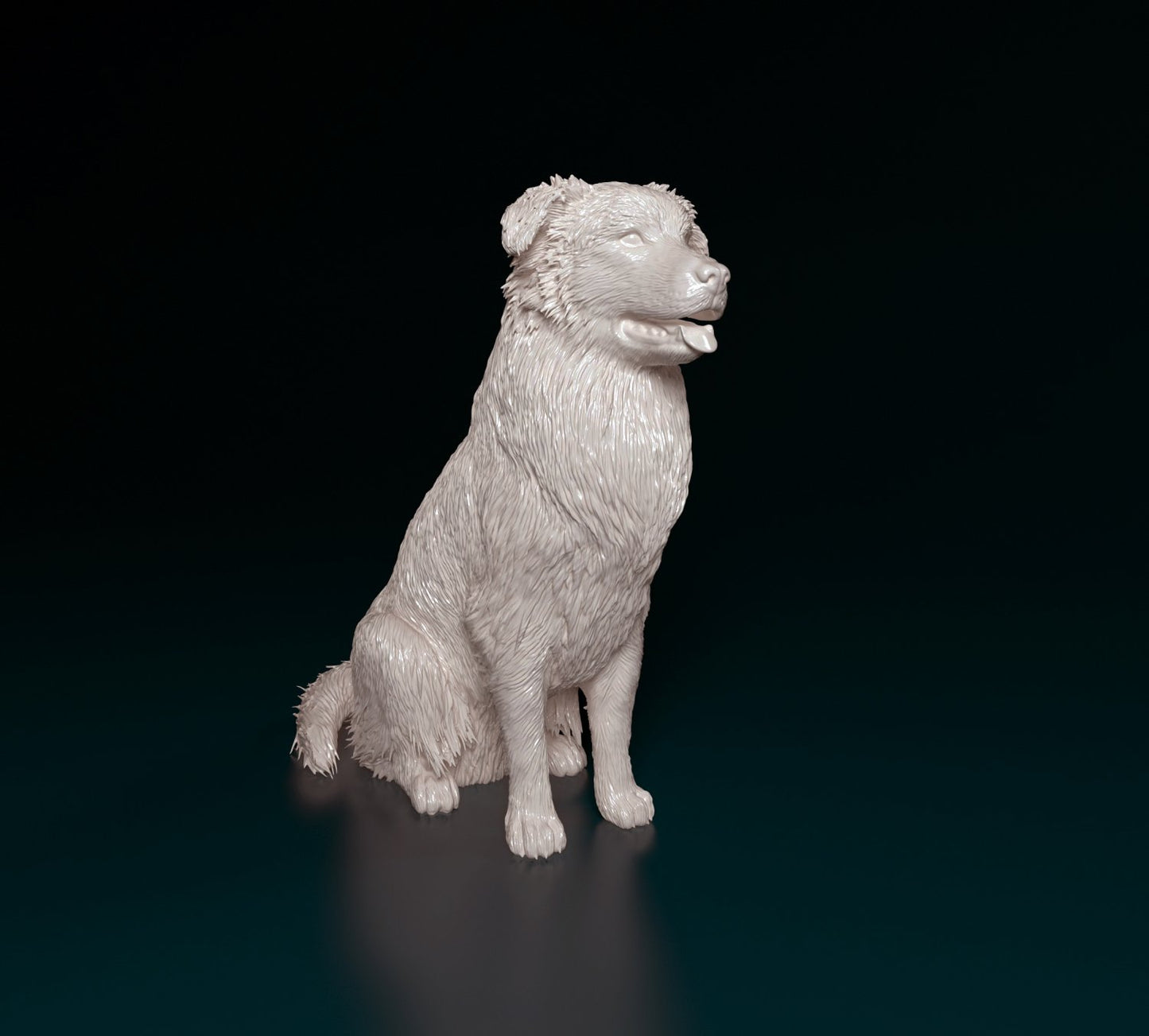 Australian shepherd sitting artist resin - white resin ready to prep / paint ALL SCALES