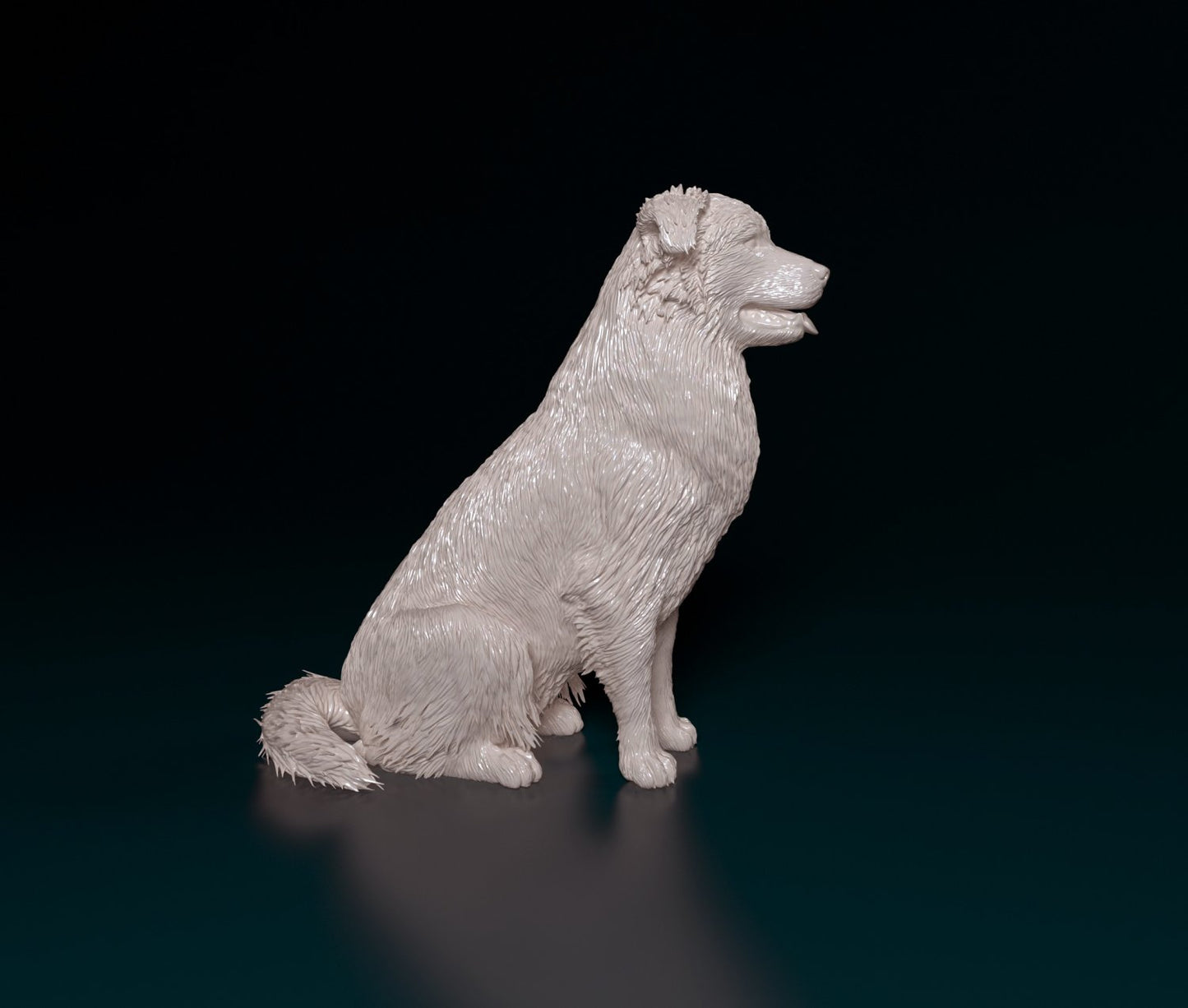 Australian shepherd sitting artist resin - white resin ready to prep / paint ALL SCALES