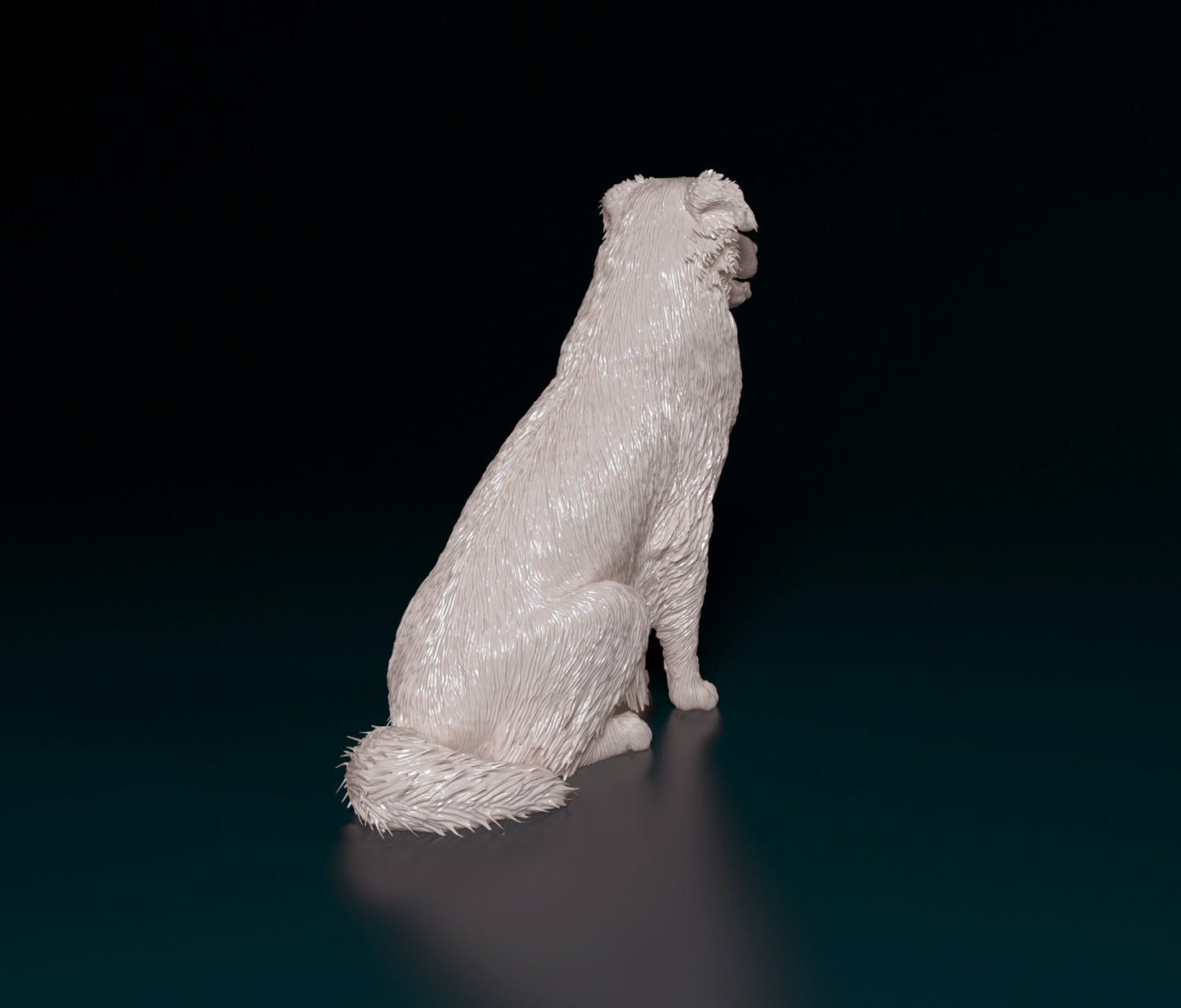 Australian shepherd sitting artist resin - white resin ready to prep / paint ALL SCALES