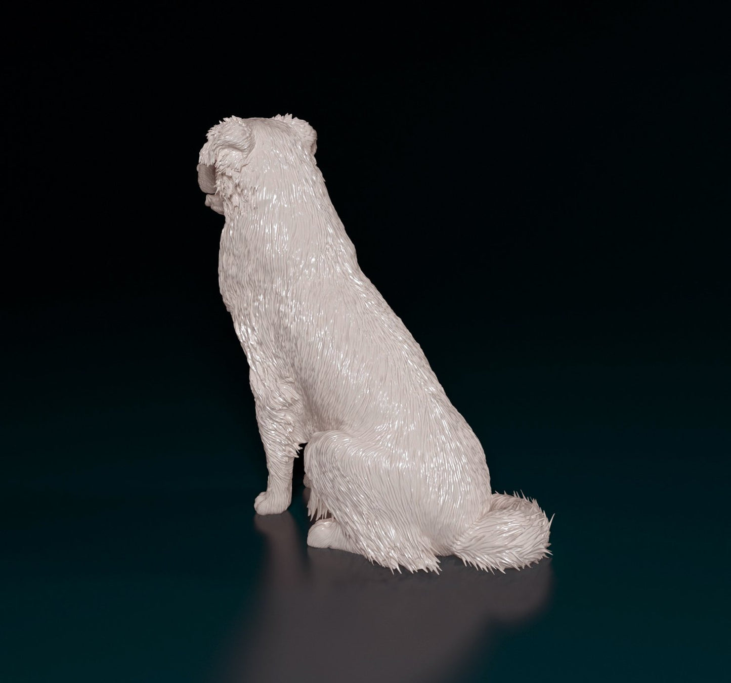 Australian shepherd sitting artist resin - white resin ready to prep / paint ALL SCALES