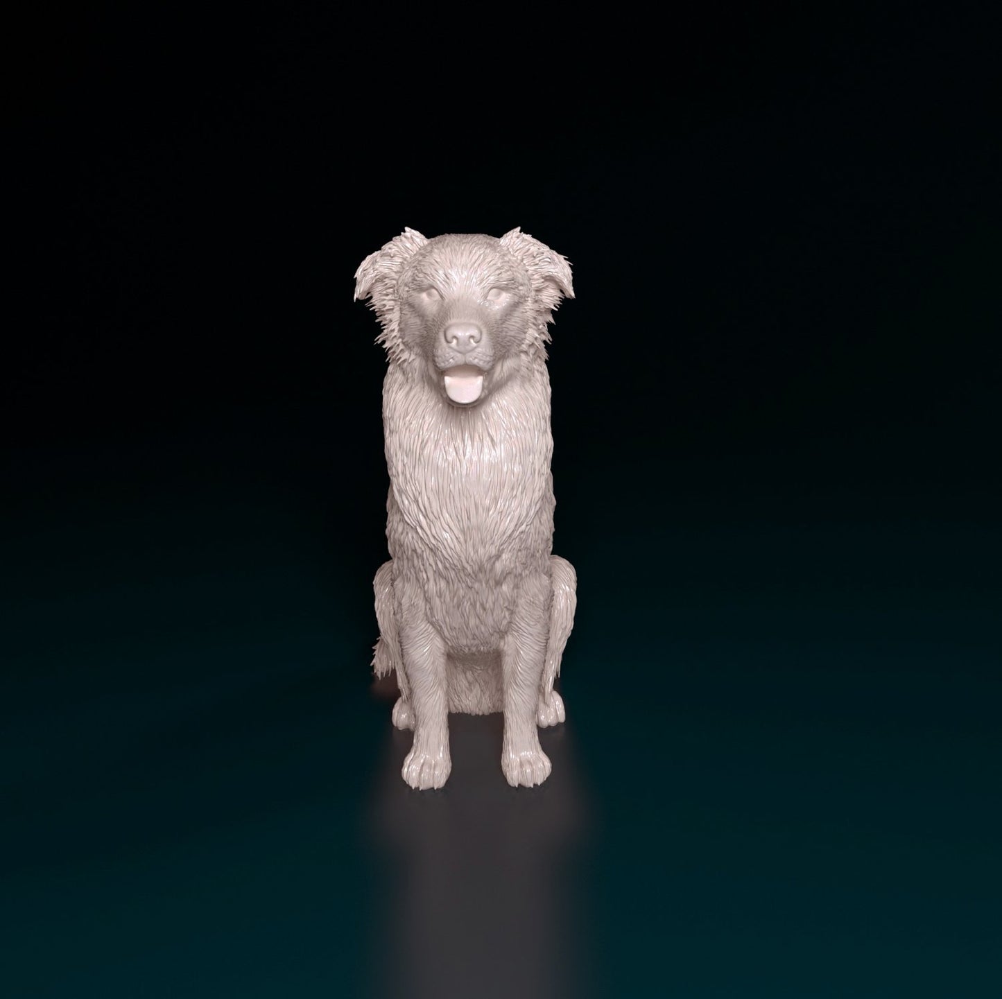 Australian shepherd sitting artist resin - white resin ready to prep / paint ALL SCALES