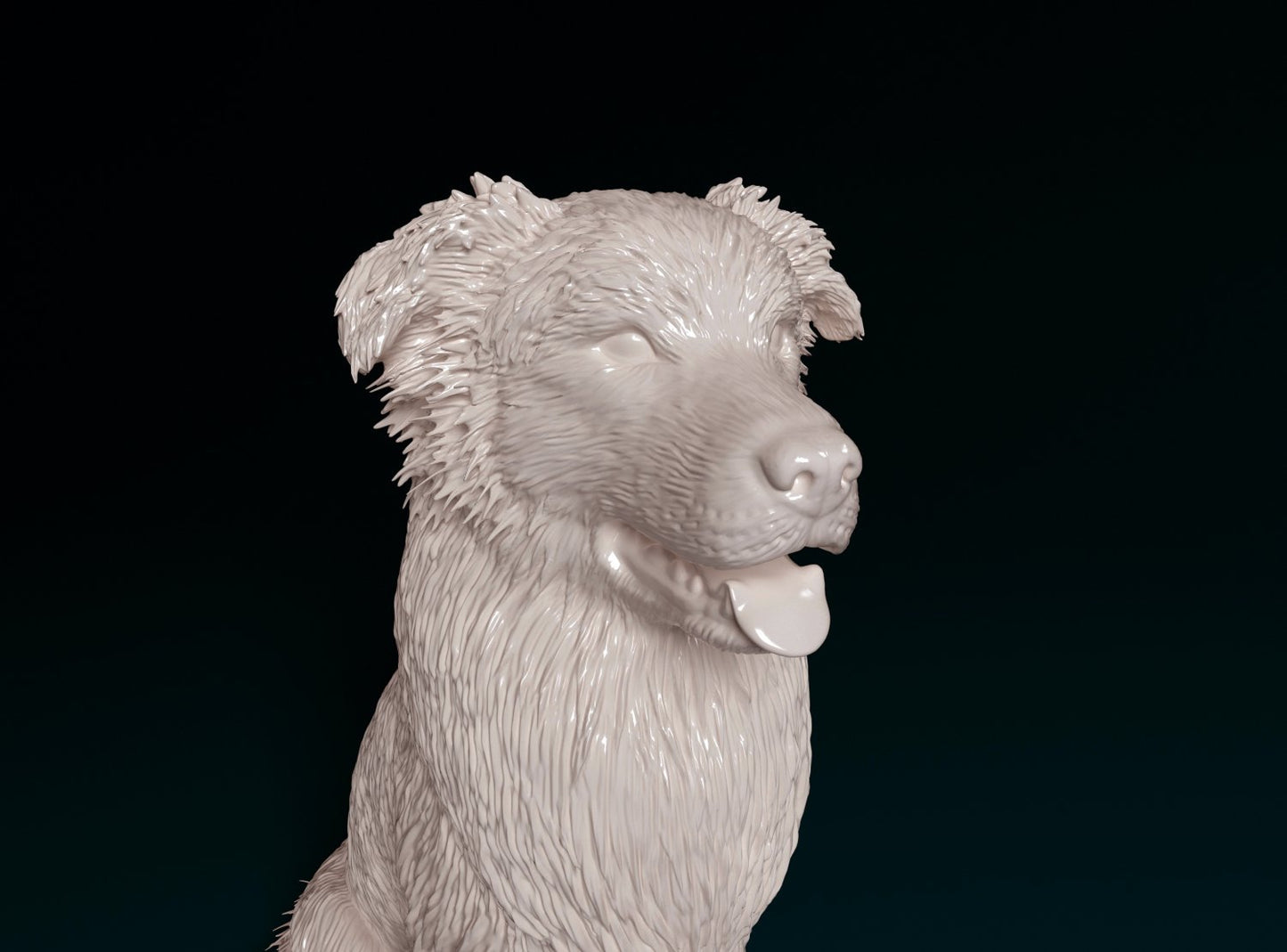 Australian shepherd sitting artist resin - white resin ready to prep / paint ALL SCALES