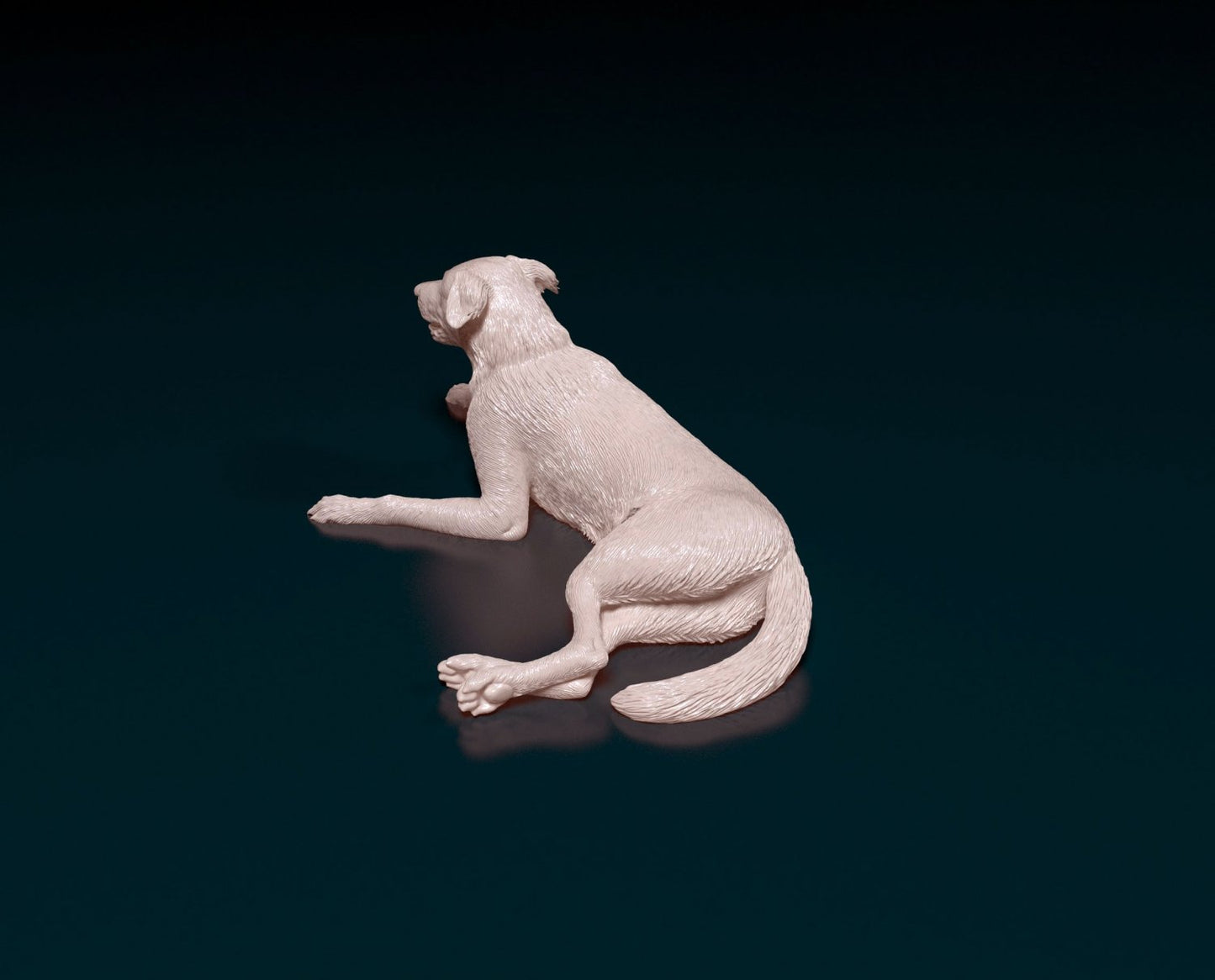 Border collie 2 artist resin - white resin ready to prep / paint ALL SCALES