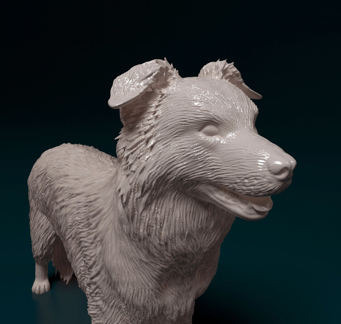 Border collie artist resin - white resin ready to prep / paint ALL SCALES