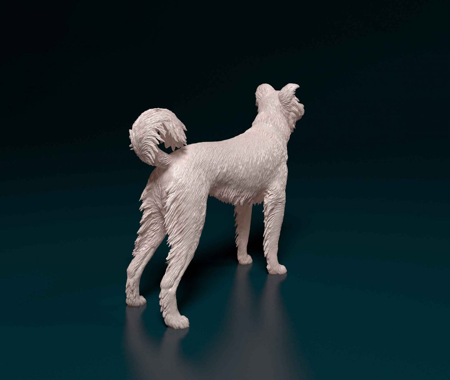 Border collie cross 2 artist resin - white resin ready to prep / paint ALL SCALES