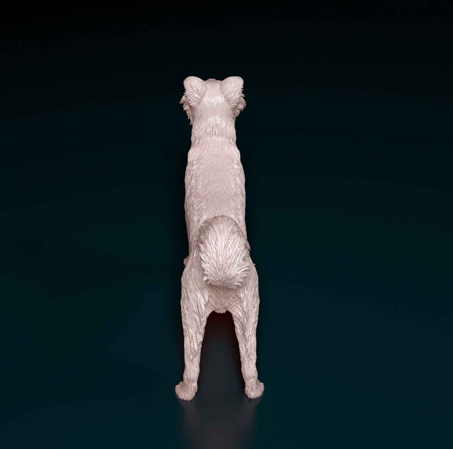 Border collie cross 2 artist resin - white resin ready to prep / paint ALL SCALES