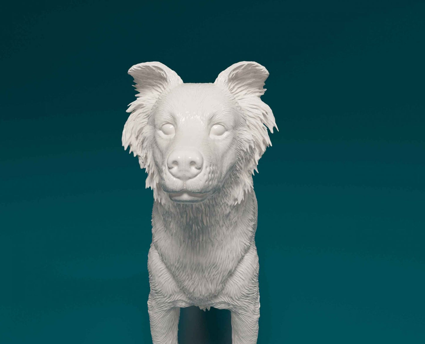 Border collie cross 2 artist resin - white resin ready to prep / paint ALL SCALES