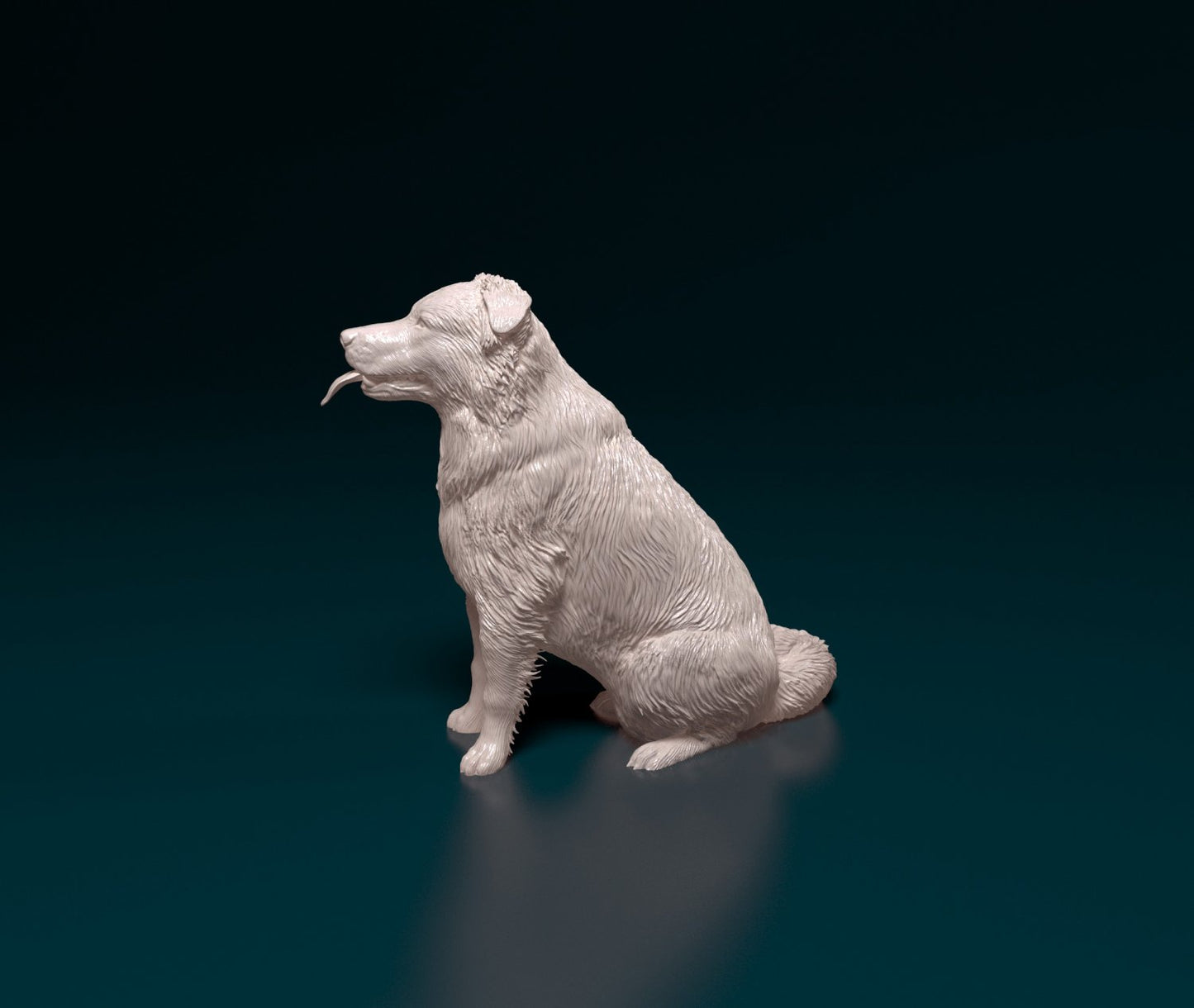 Border collie cross artist resin - white resin ready to prep / paint ALL SCALES