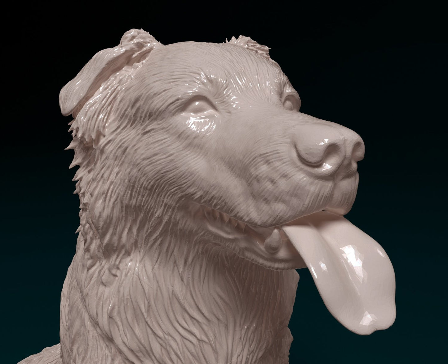 Border collie cross artist resin - white resin ready to prep / paint ALL SCALES