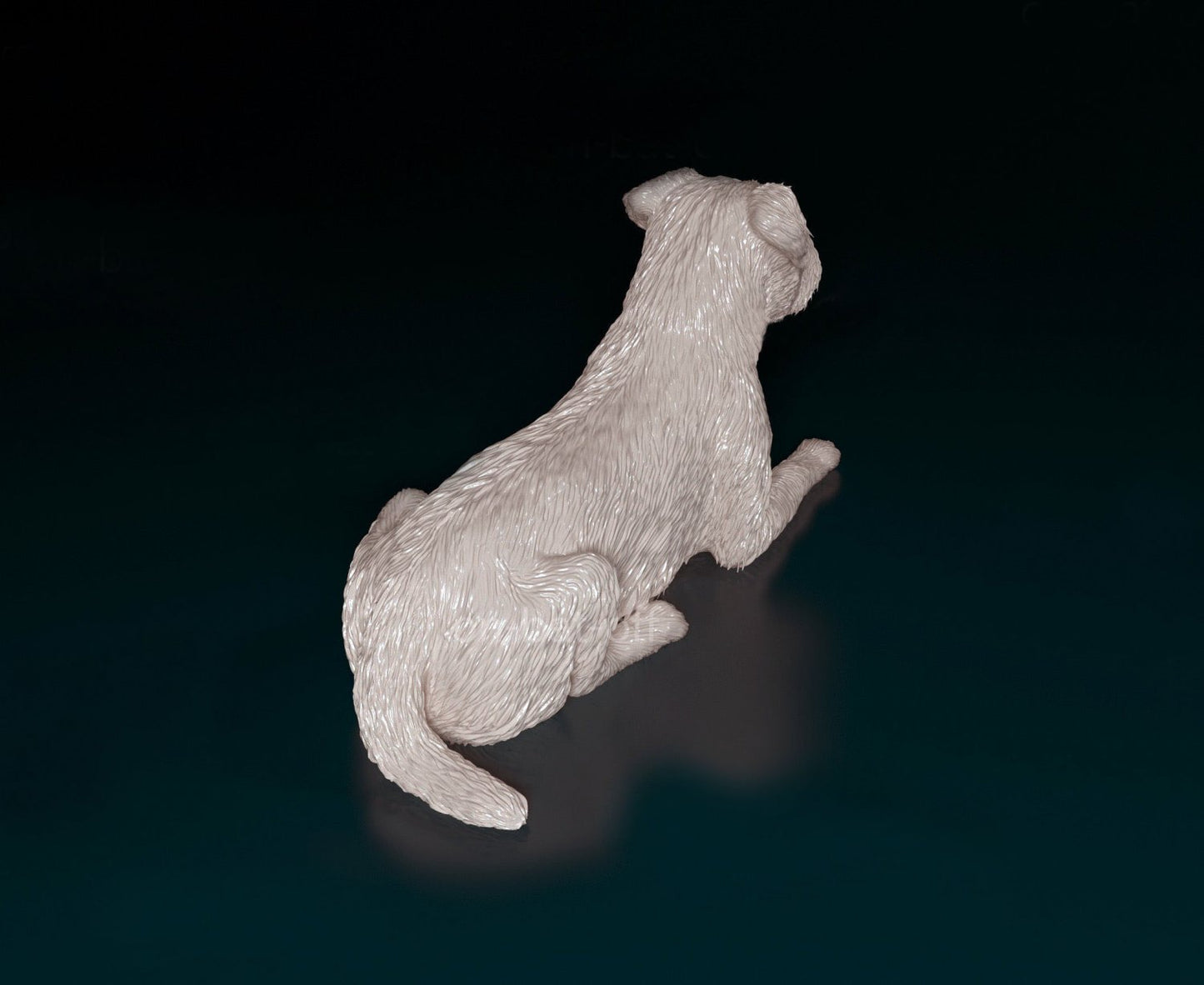 Border terrier laying artist resin - white resin ready to prep / paint ALL SCALES