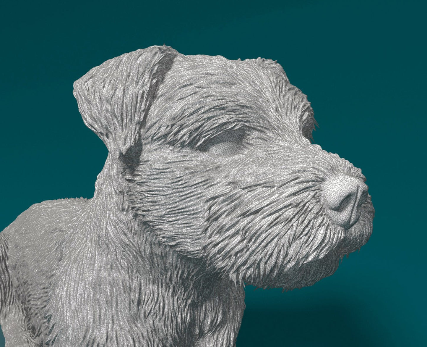 Border terrier laying artist resin - white resin ready to prep / paint ALL SCALES