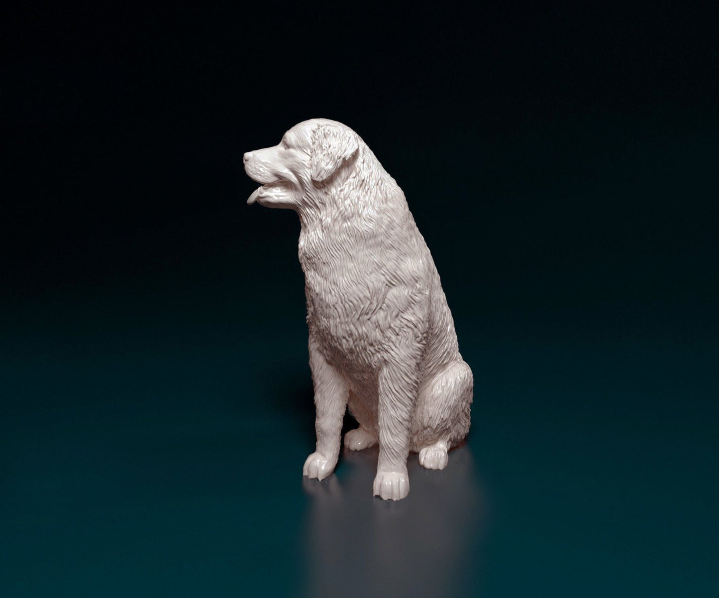 Bernese mountain dog sitting artist resin - white resin ready to prep / paint ALL SCALES