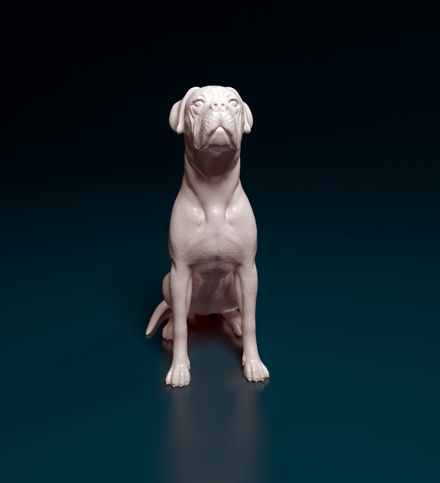 Boxer sitting artist resin - white resin ready to prep / paint ALL SCALES