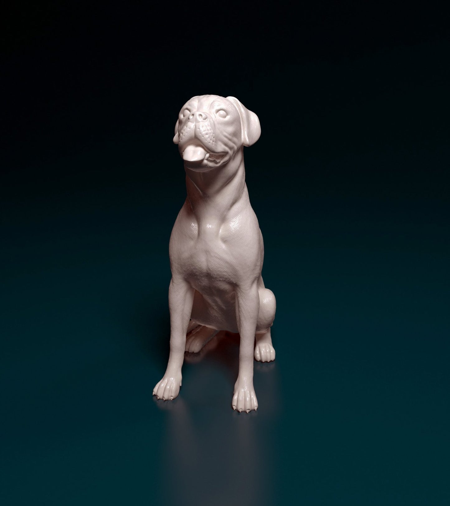 Boxer sitting artist resin - white resin ready to prep / paint ALL SCALES