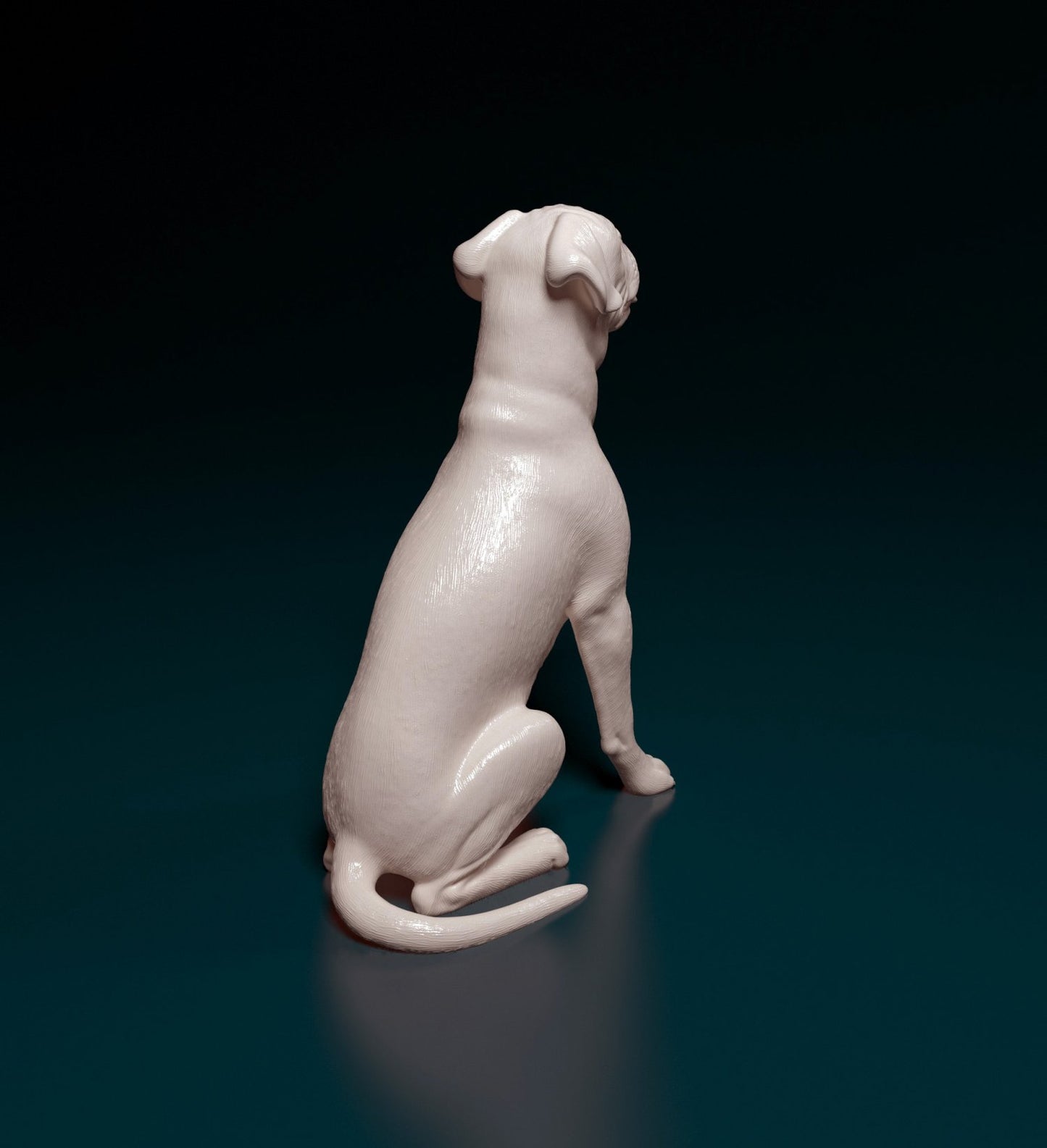 Boxer sitting artist resin - white resin ready to prep / paint ALL SCALES