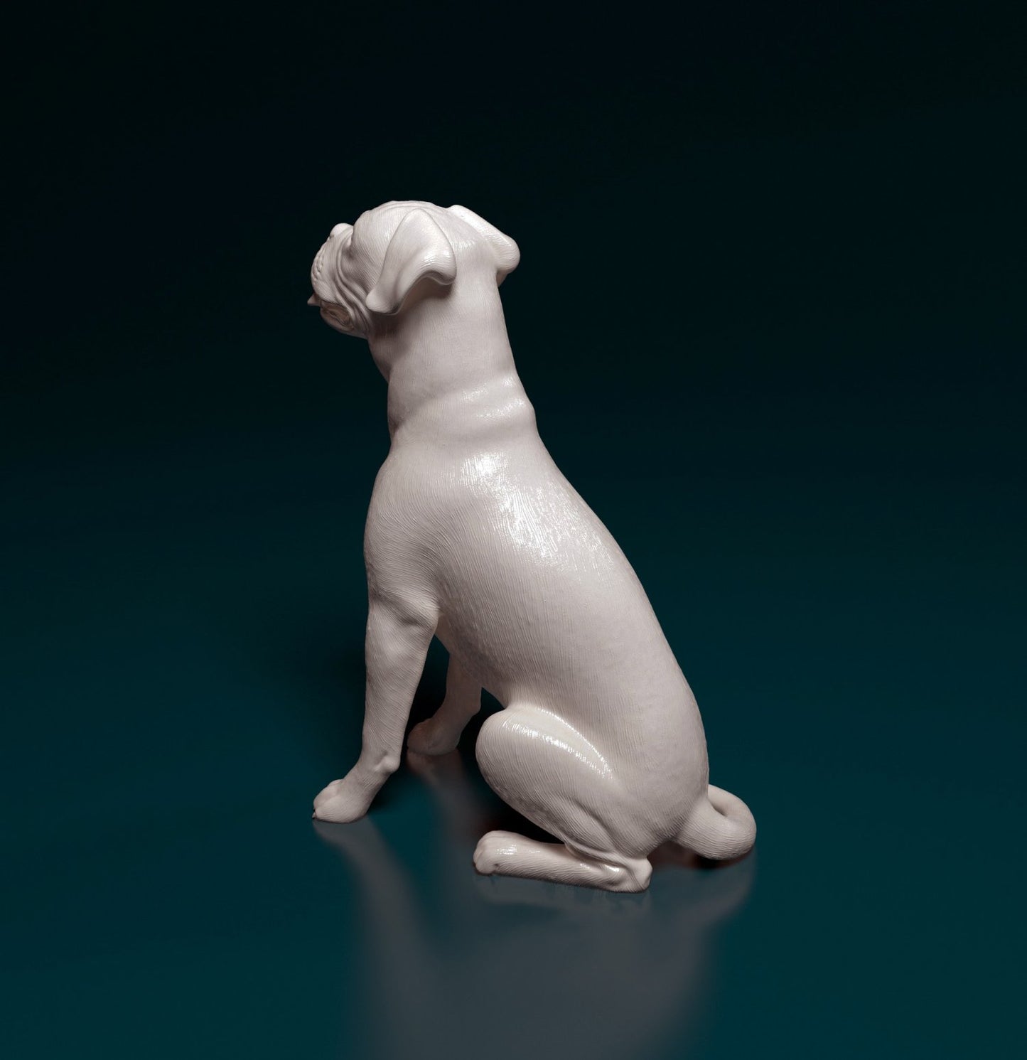 Boxer sitting artist resin - white resin ready to prep / paint ALL SCALES