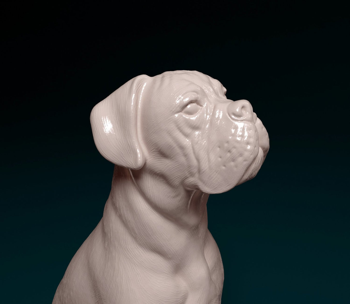 Boxer sitting artist resin - white resin ready to prep / paint ALL SCALES