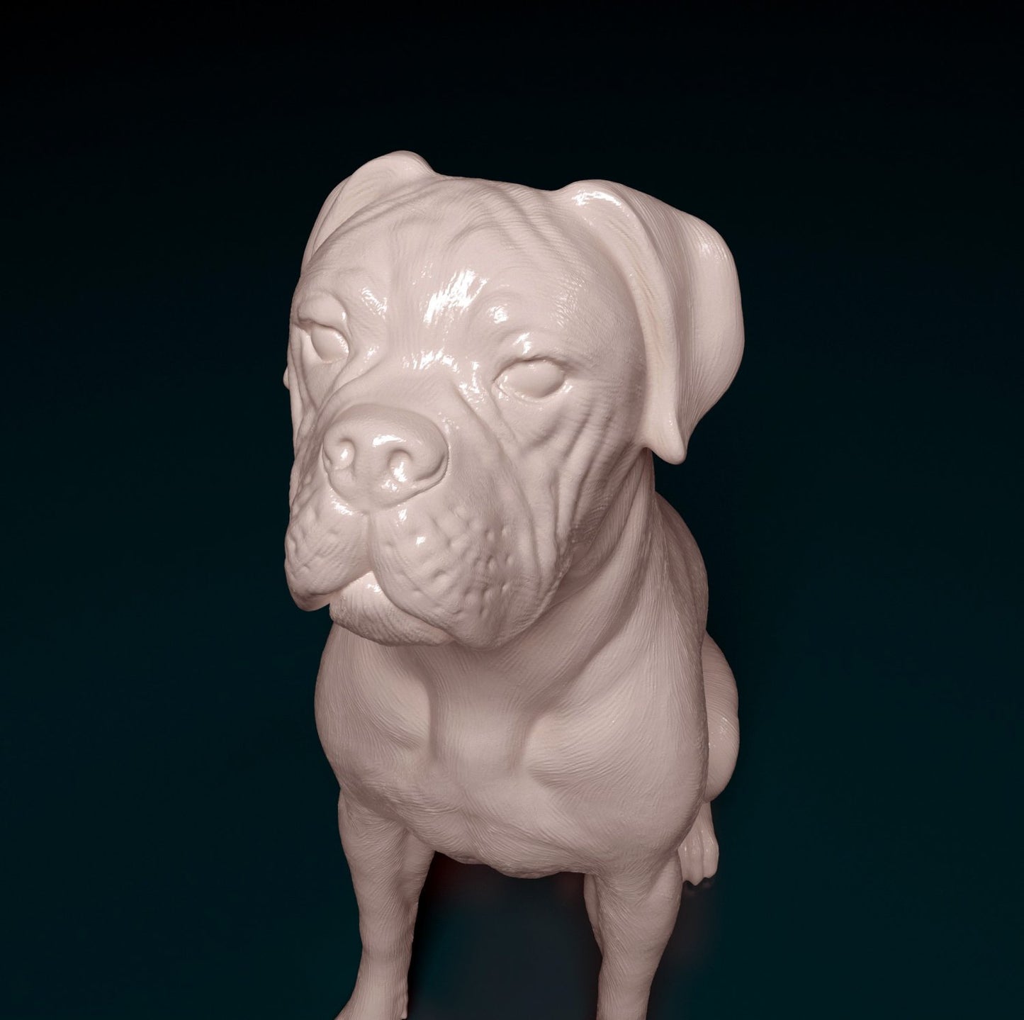 Boxer sitting artist resin - white resin ready to prep / paint ALL SCALES