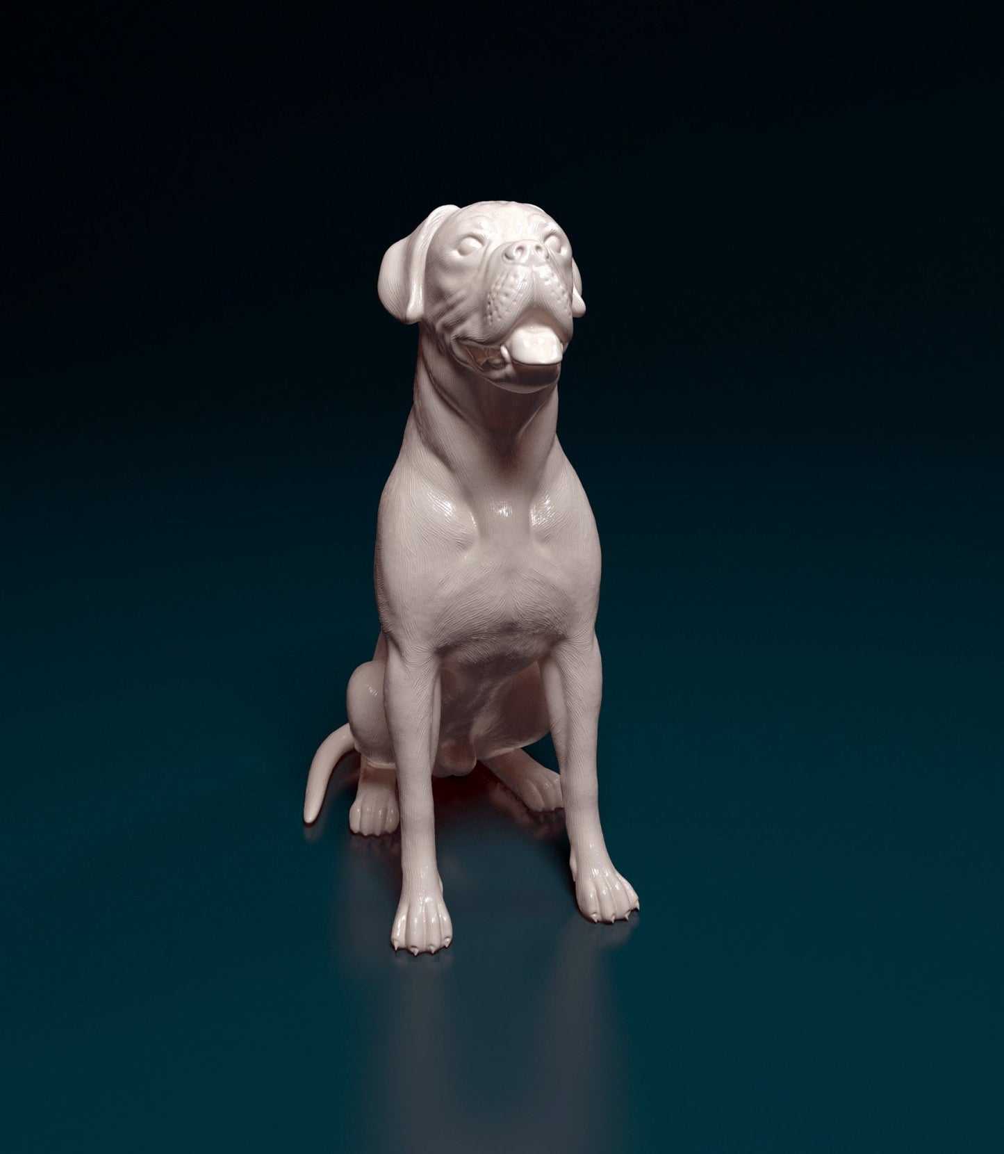 Boxer sitting artist resin - white resin ready to prep / paint ALL SCALES
