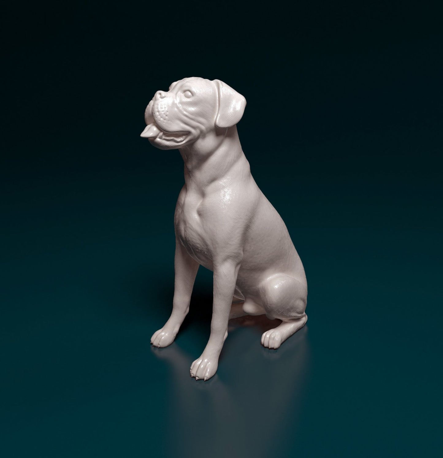 Boxer sitting artist resin - white resin ready to prep / paint ALL SCALES