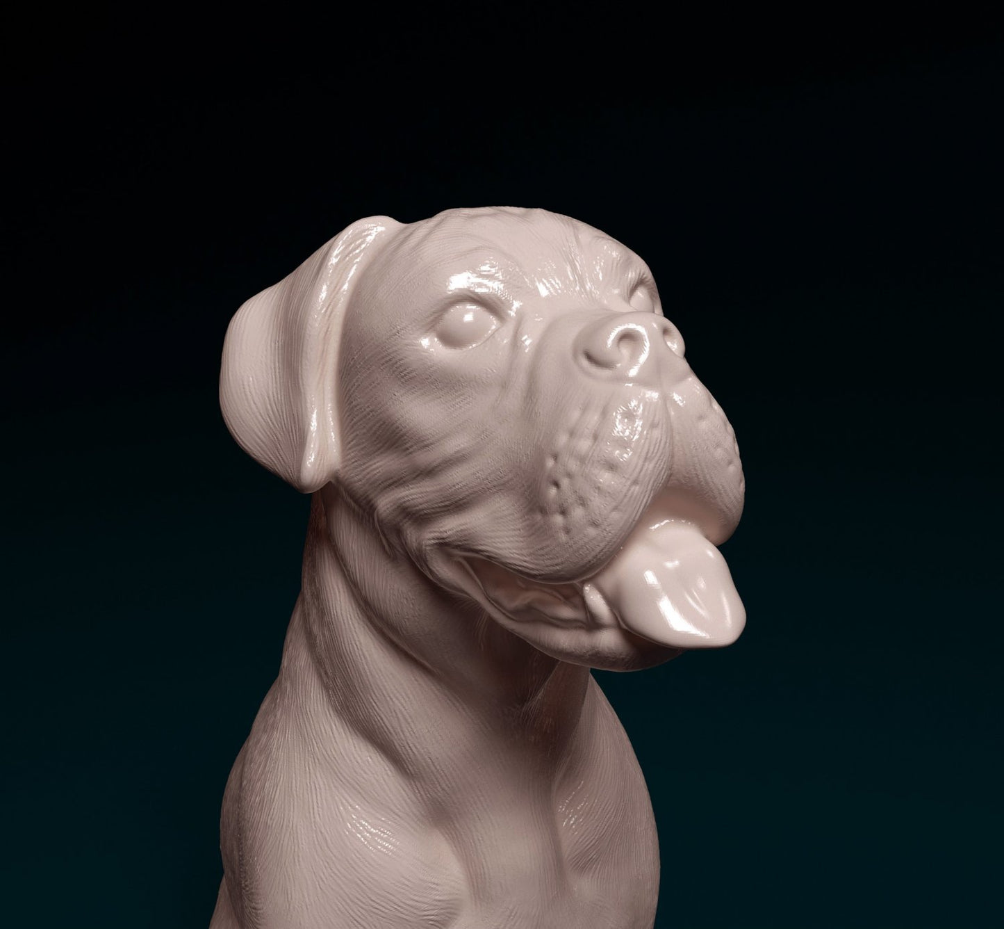 Boxer sitting artist resin - white resin ready to prep / paint ALL SCALES