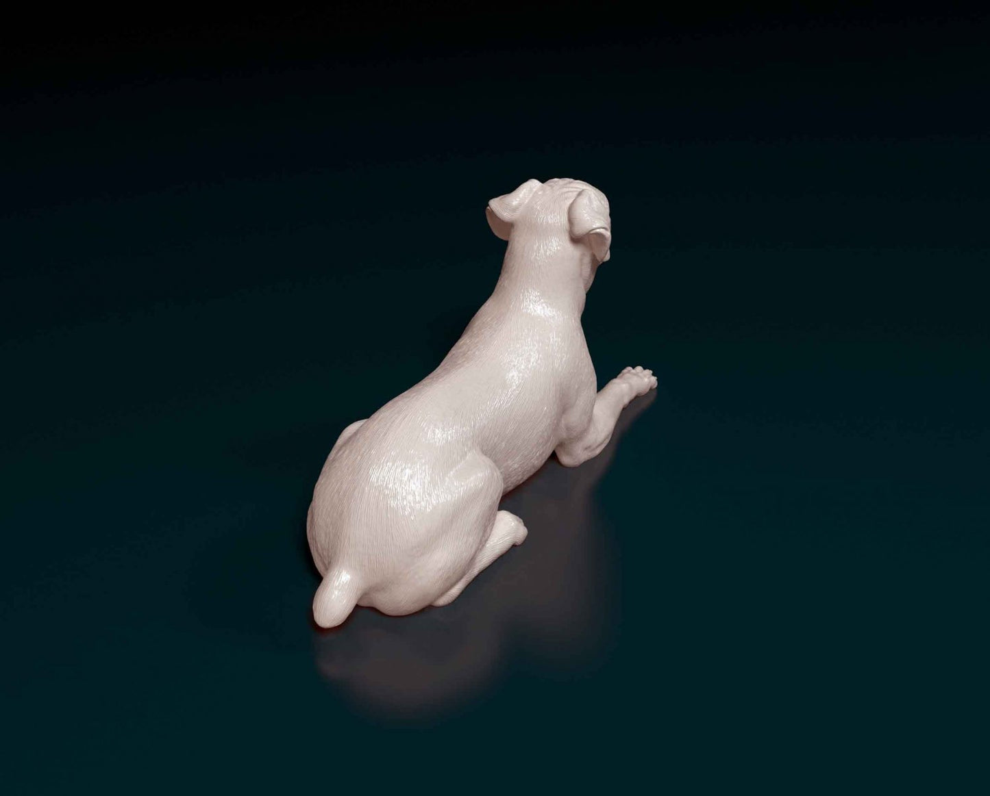Boxer laying artist resin - white resin ready to prep / paint ALL SCALES