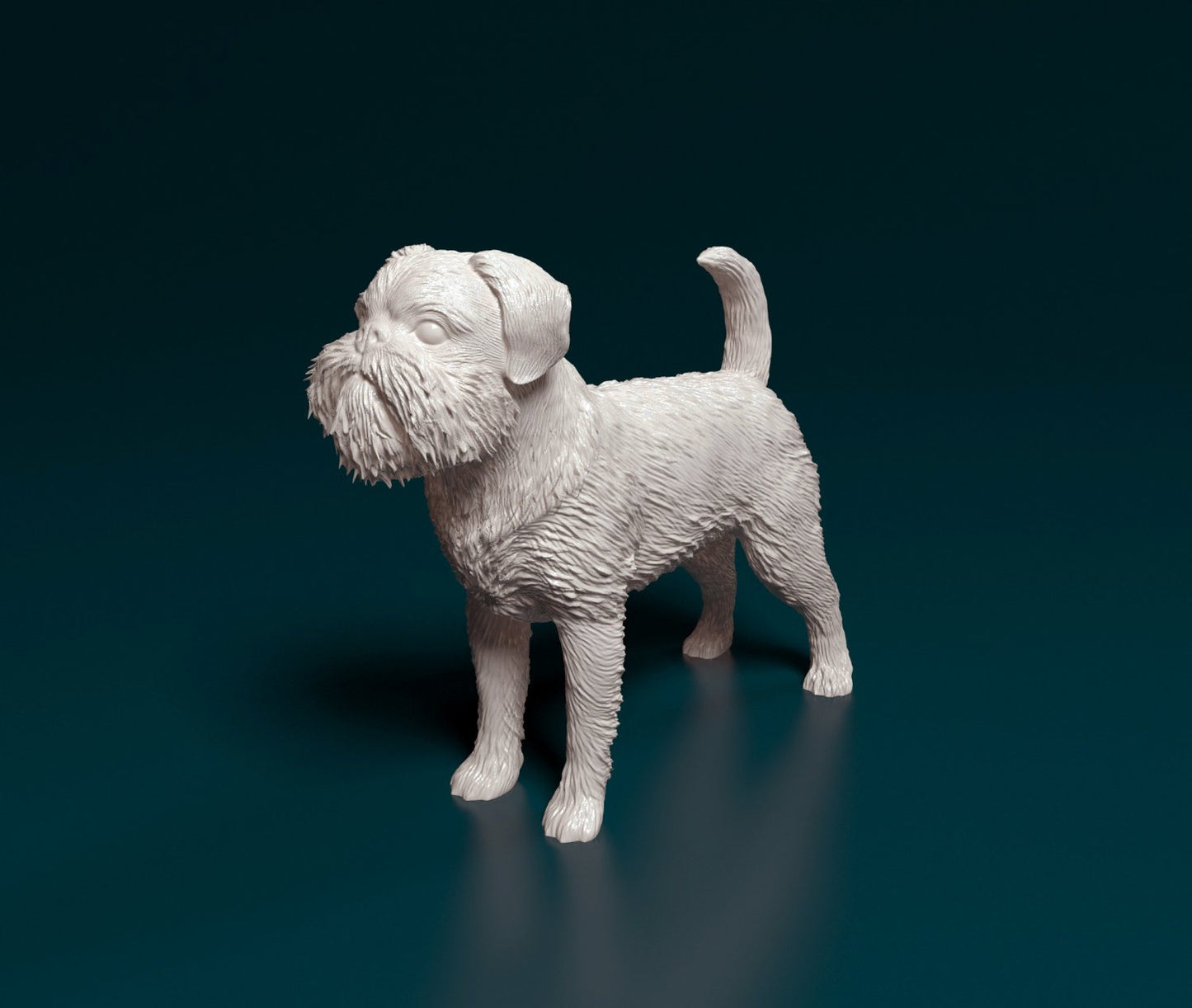 Brussels griffon wire hair artist resin - white resin ready to prep / paint ALL SCALES