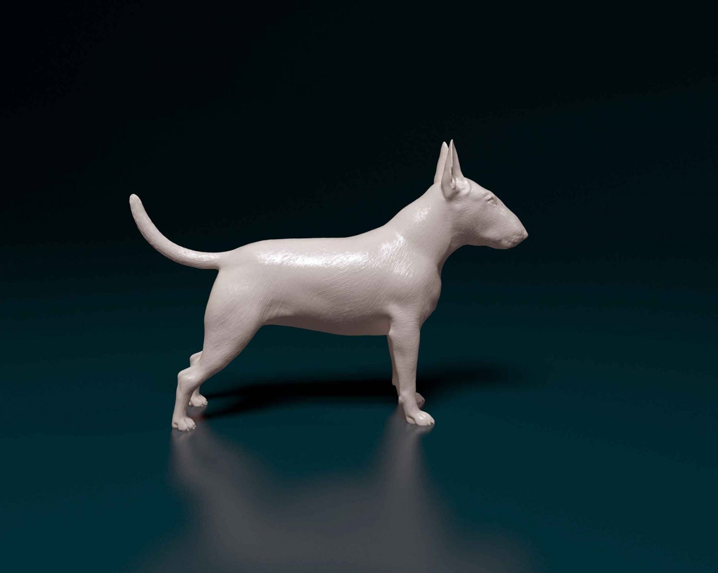 Bull terrier 3 artist resin - white resin ready to prep / paint ALL SCALES