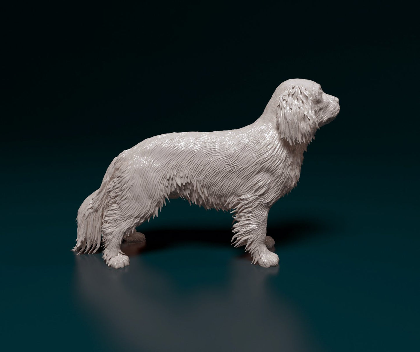 Cavalier king charles spaniel 2 artist resin - white resin ready to prep / paint ALL SCALES