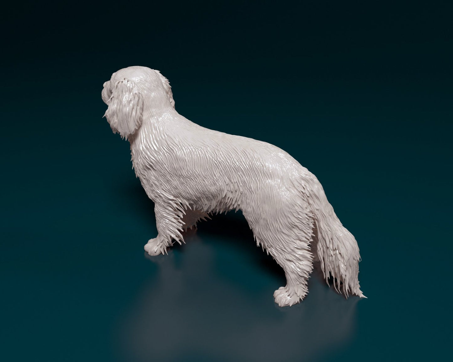Cavalier king charles spaniel 2 artist resin - white resin ready to prep / paint ALL SCALES