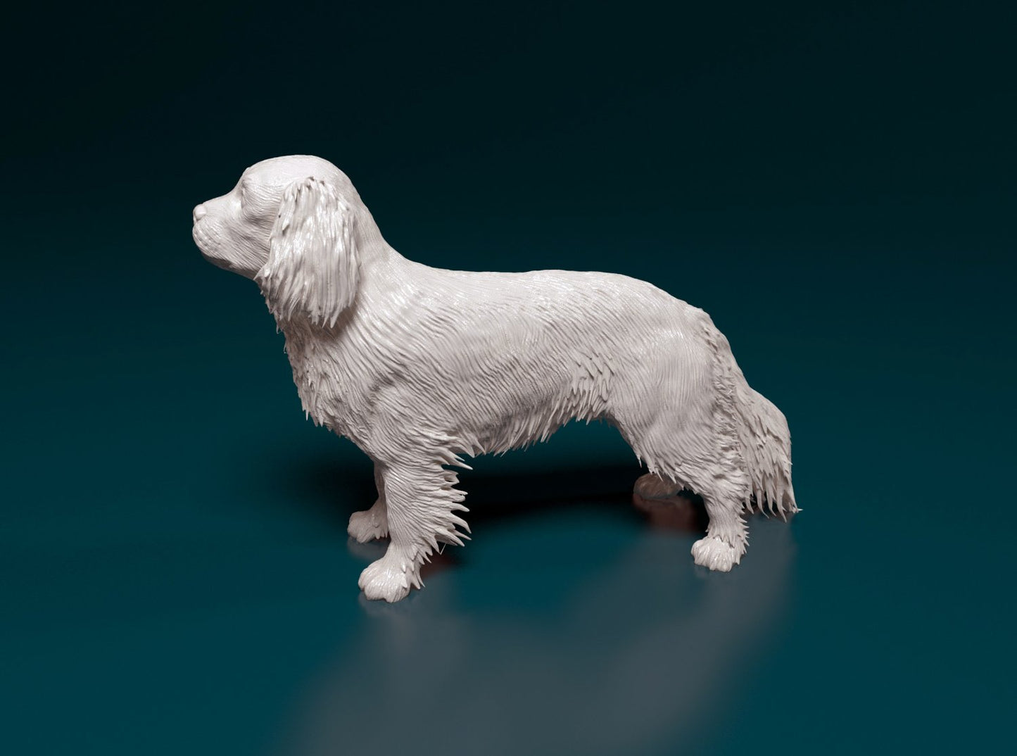 Cavalier king charles spaniel 2 artist resin - white resin ready to prep / paint ALL SCALES