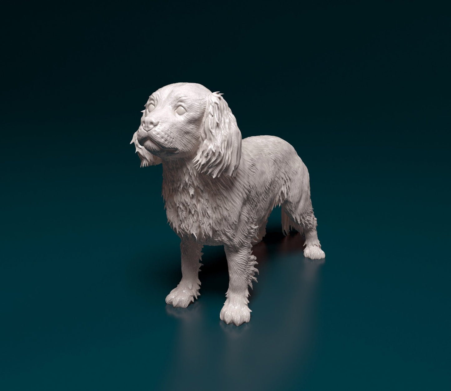 Cavalier king charles spaniel 2 artist resin - white resin ready to prep / paint ALL SCALES