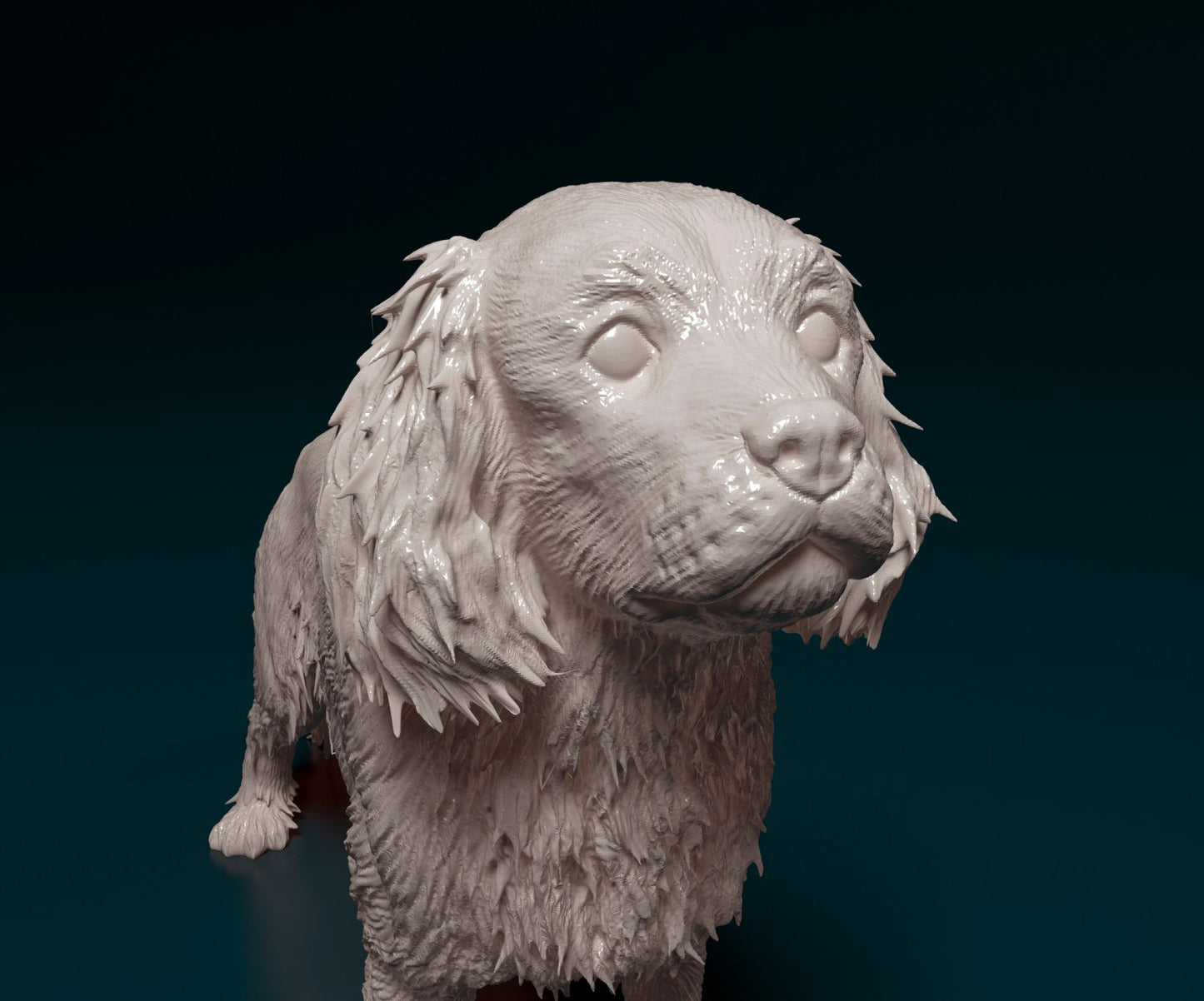 Cavalier king charles spaniel 2 artist resin - white resin ready to prep / paint ALL SCALES