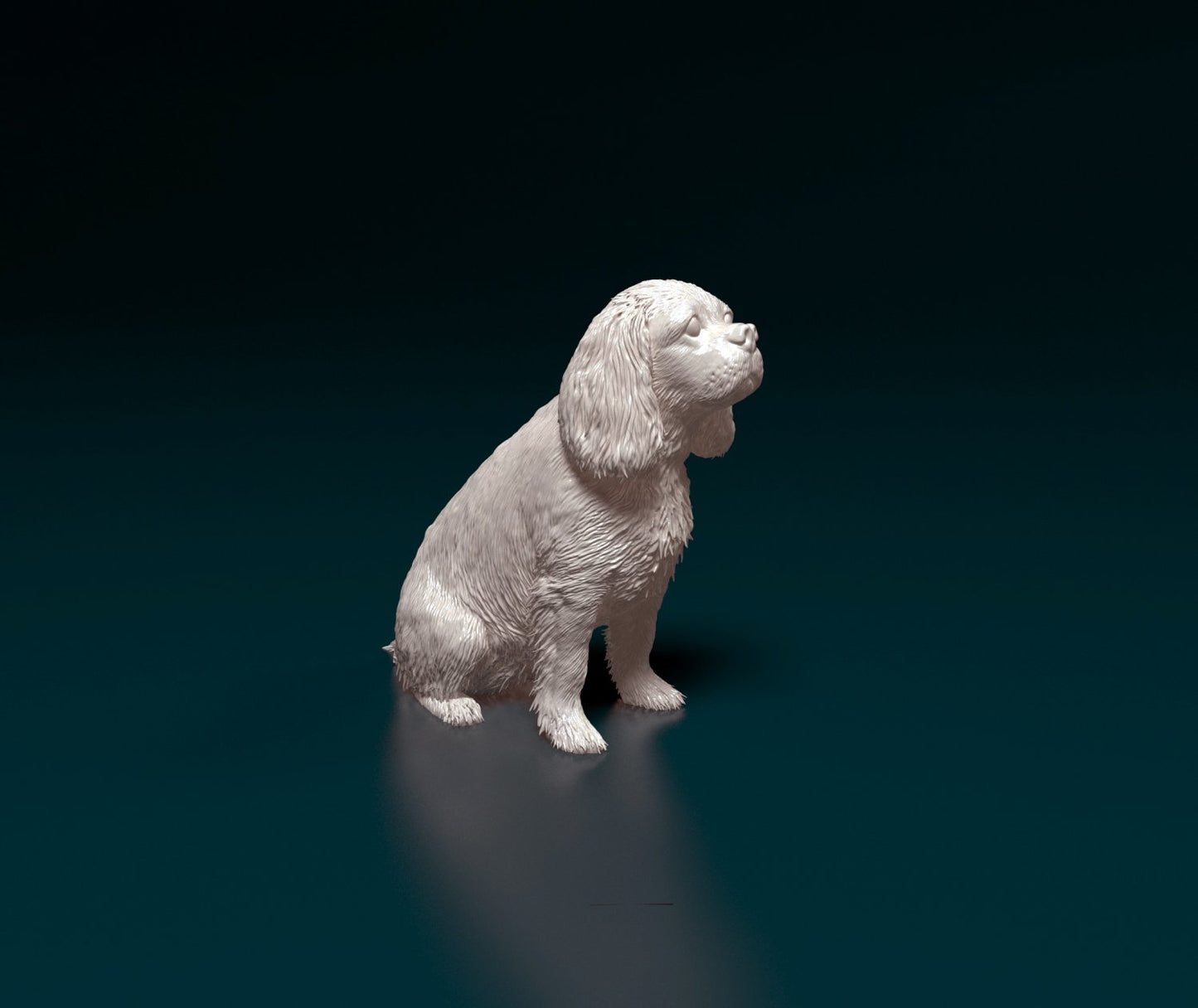 Cavalier king charles spaniel artist resin - white resin ready to prep / paint ALL SCALES