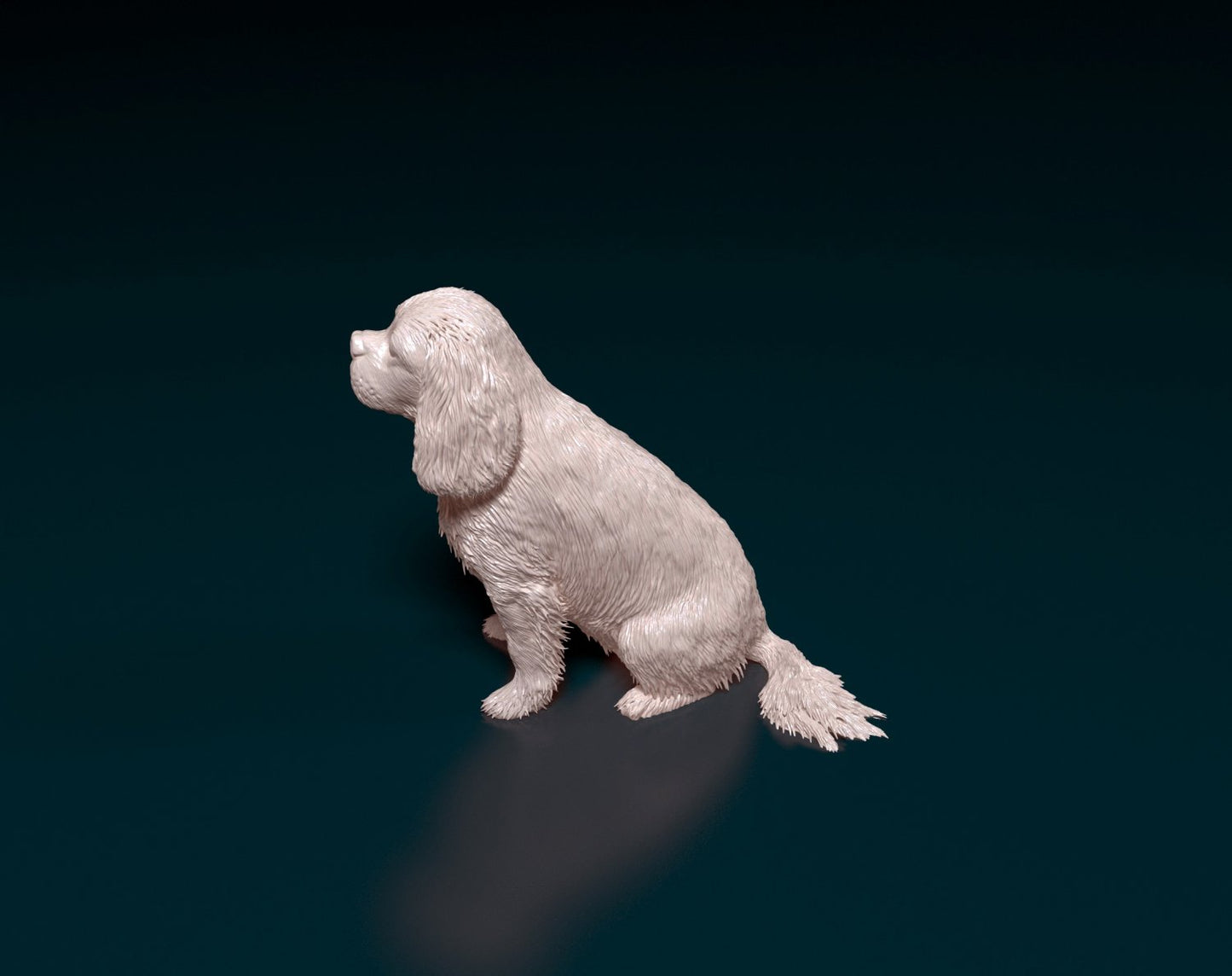 Cavalier king charles spaniel artist resin - white resin ready to prep / paint ALL SCALES