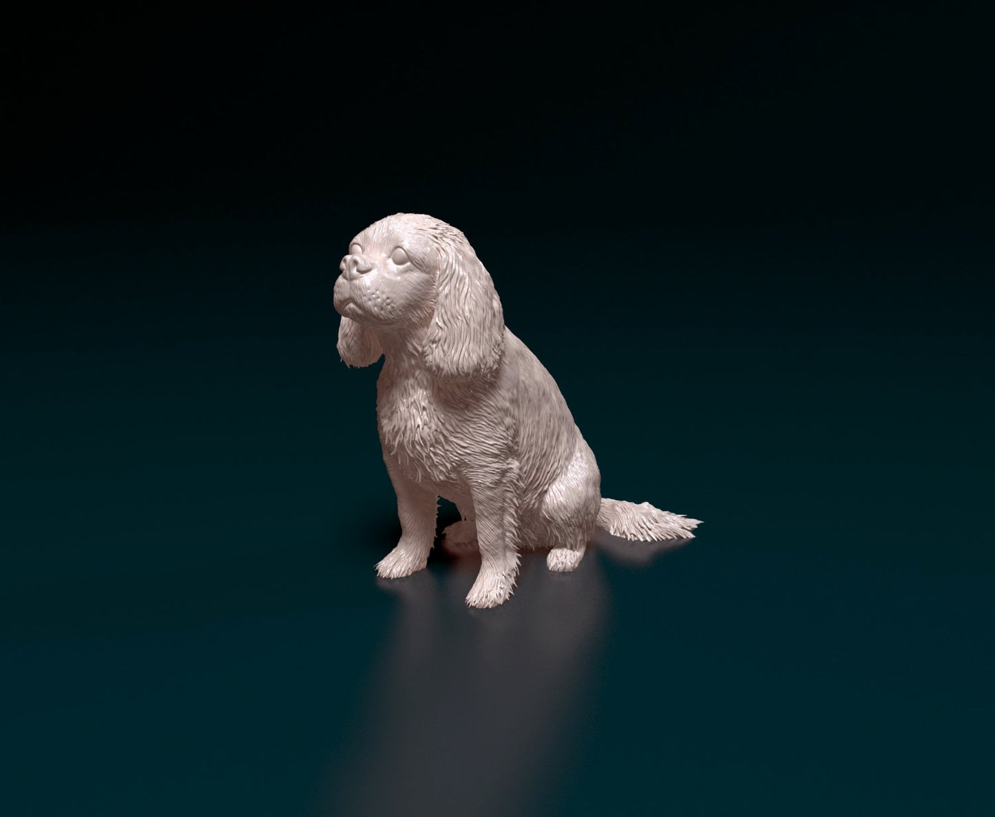 Cavalier king charles spaniel artist resin - white resin ready to prep / paint ALL SCALES