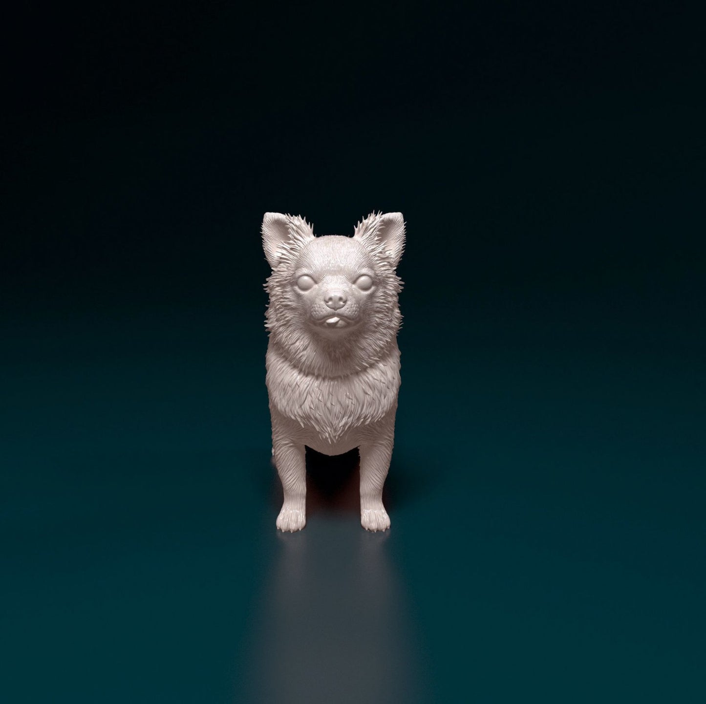 Chihuahua longhaired 3 artist resin - white resin ready to prep / paint ALL SCALES