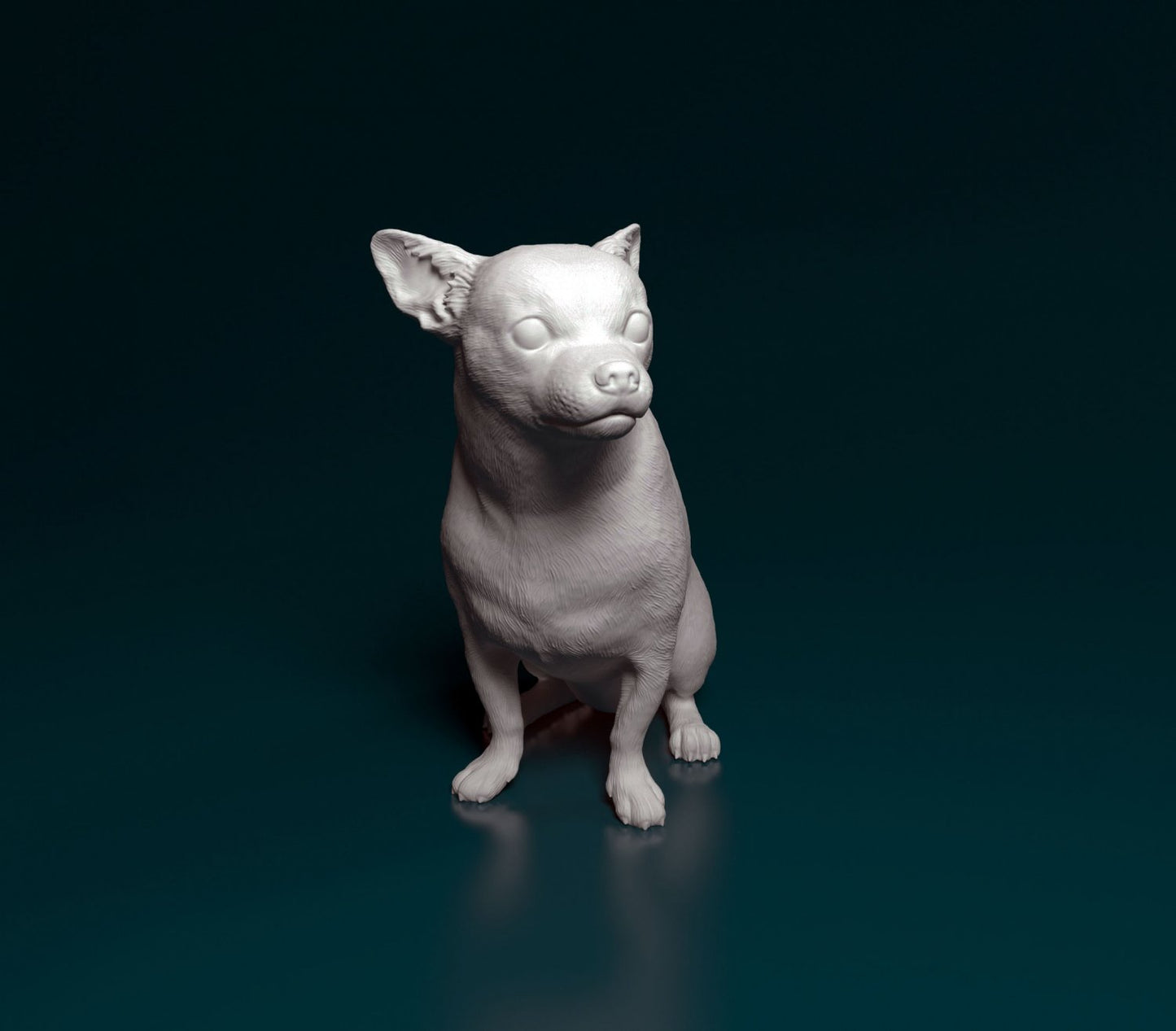 Chihuahua sitting artist resin - white resin ready to prep / paint ALL SCALES